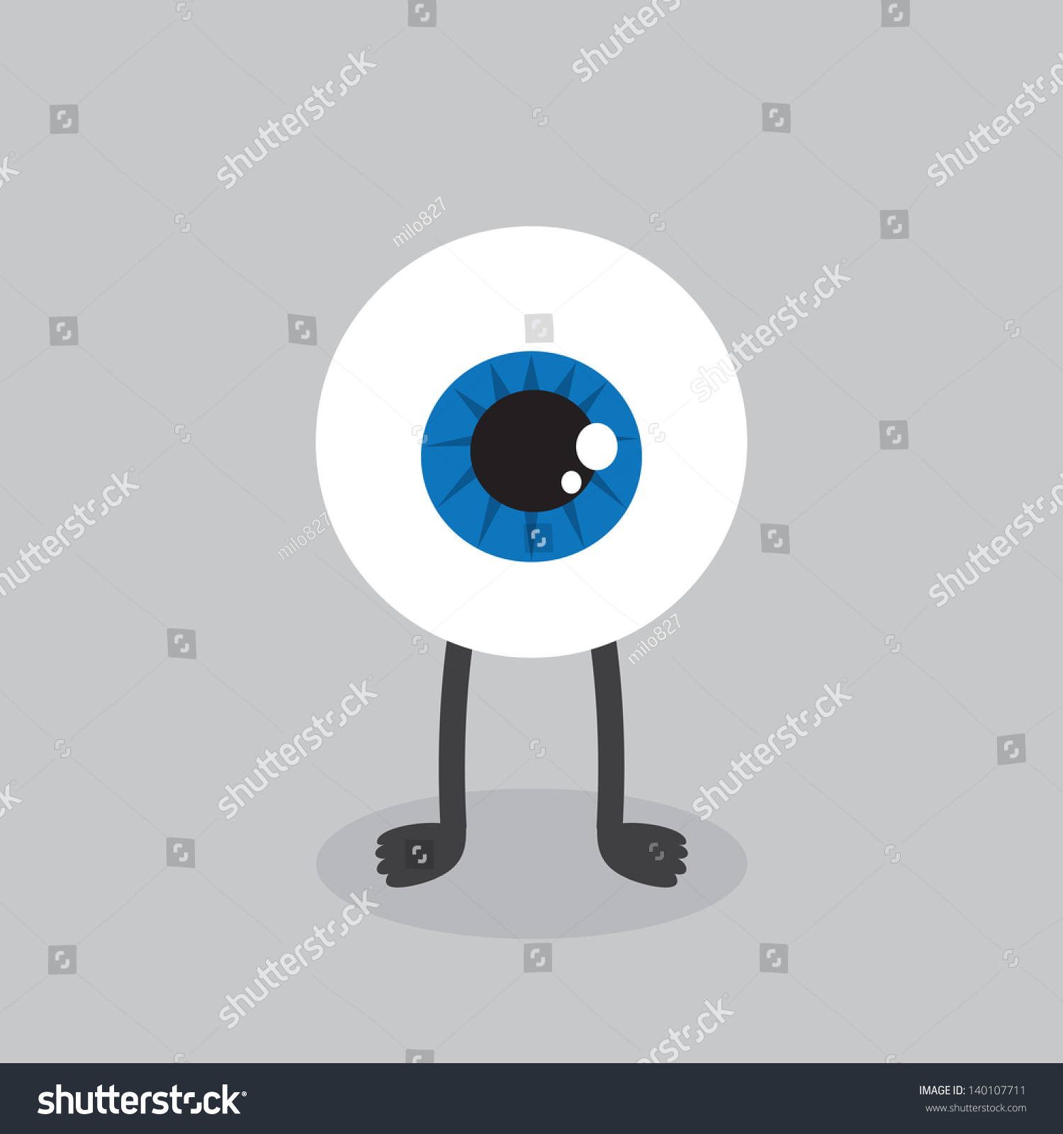 Eyeball Character Feet Standing Stock Vector (Royalty Free) 140107711