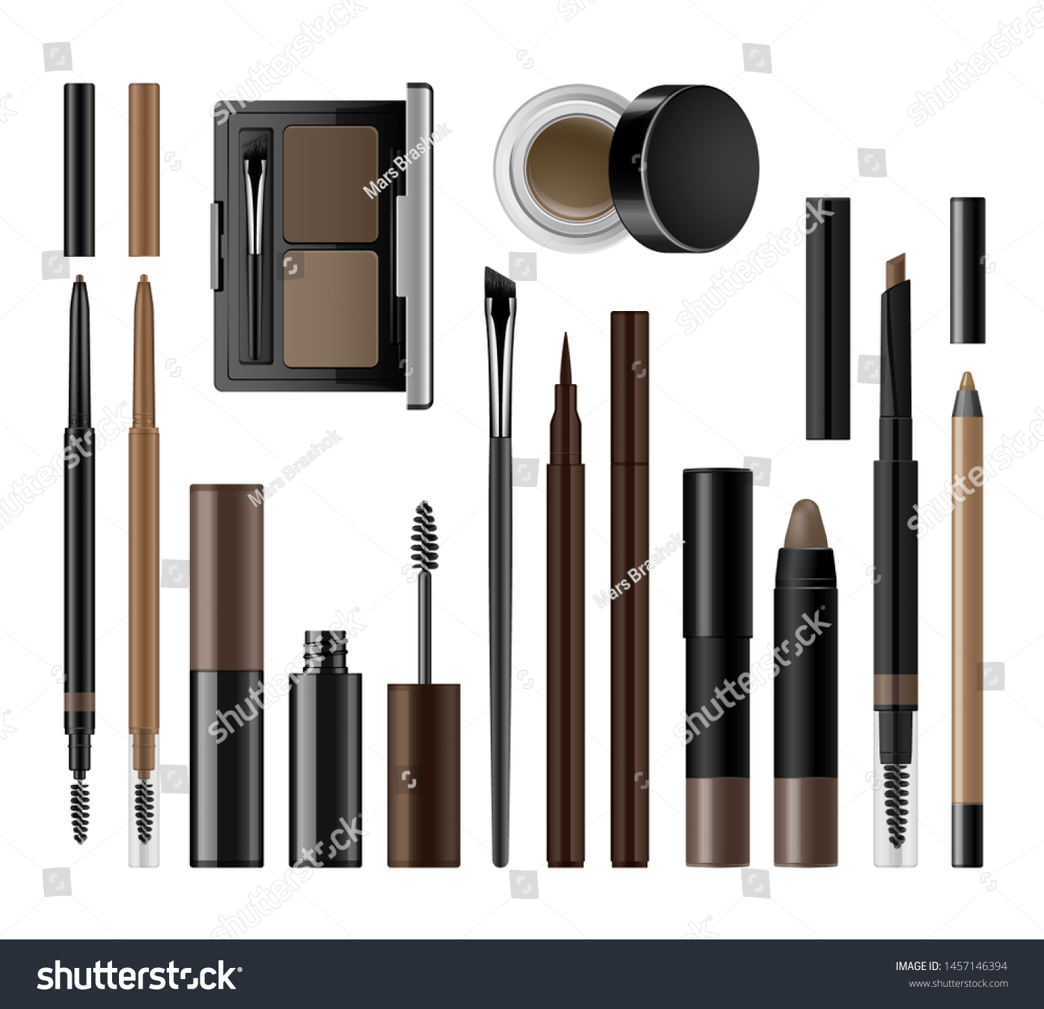 Download Eyebrow Cosmetics Set Brow Make Vector Stock Vector Royalty Free 1457146394 3D SVG Files Ideas | SVG, Paper Crafts, SVG File