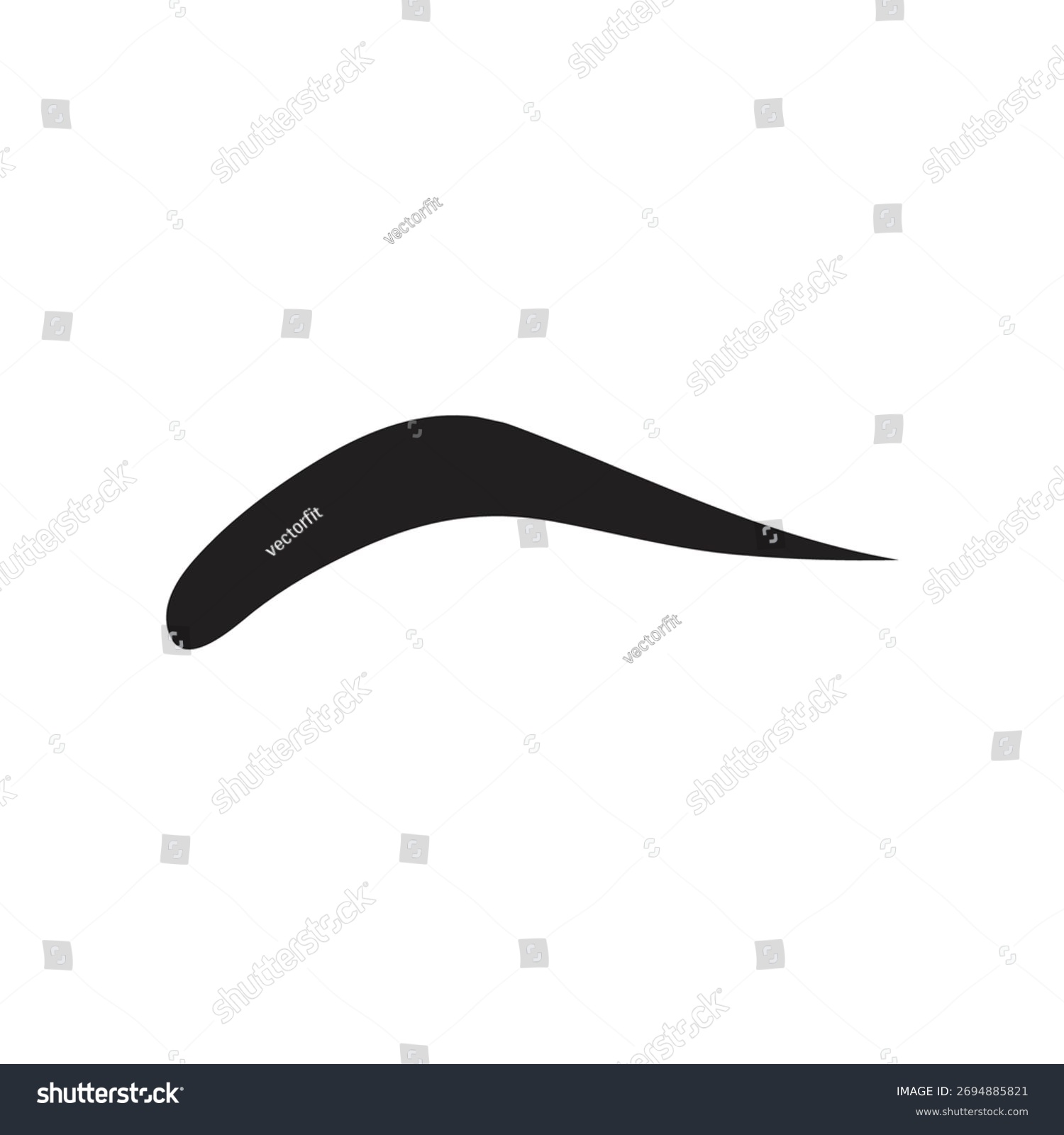 black eyebrow shape on white background clip art preview