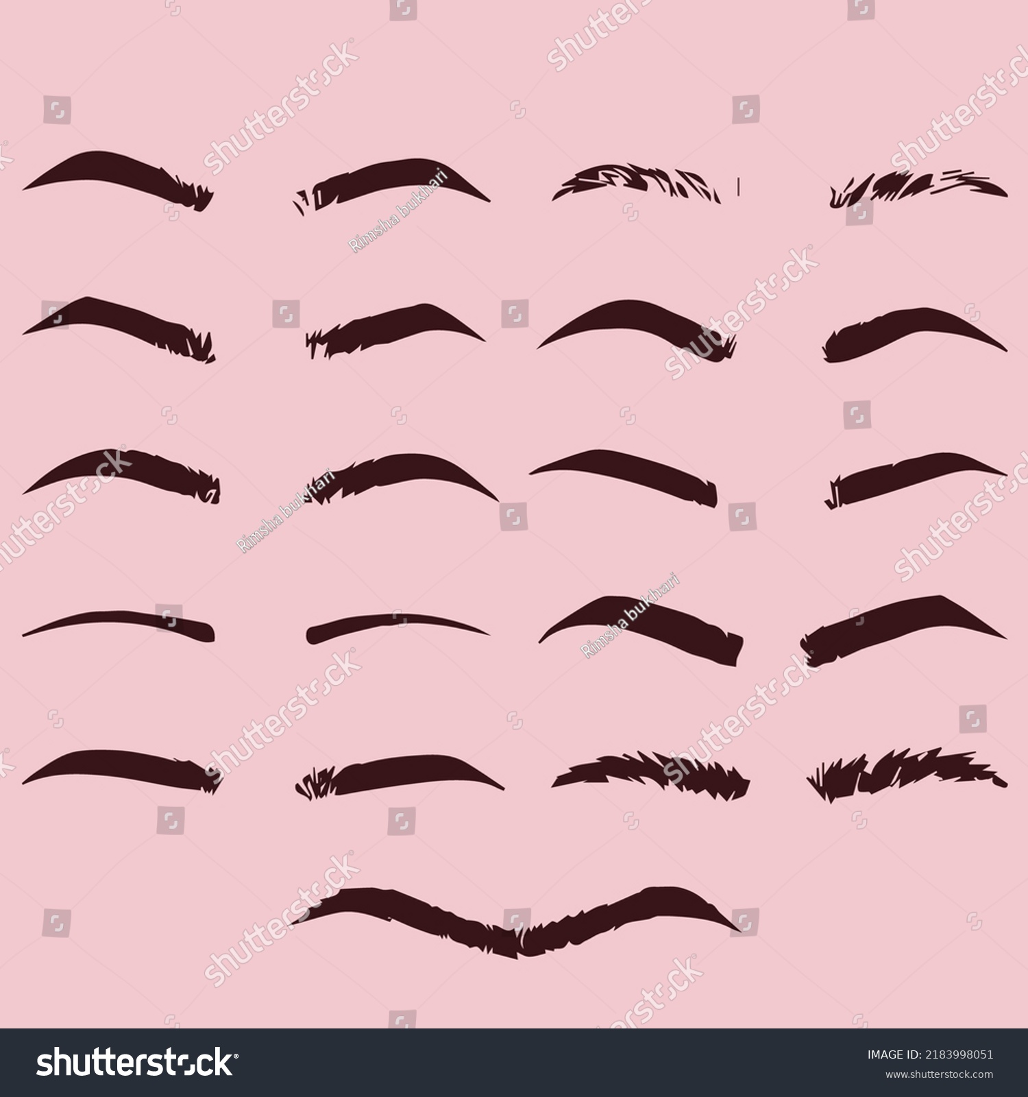Eyebrow Shapes Various Types Eyebrows Classic Stock Vector Royalty