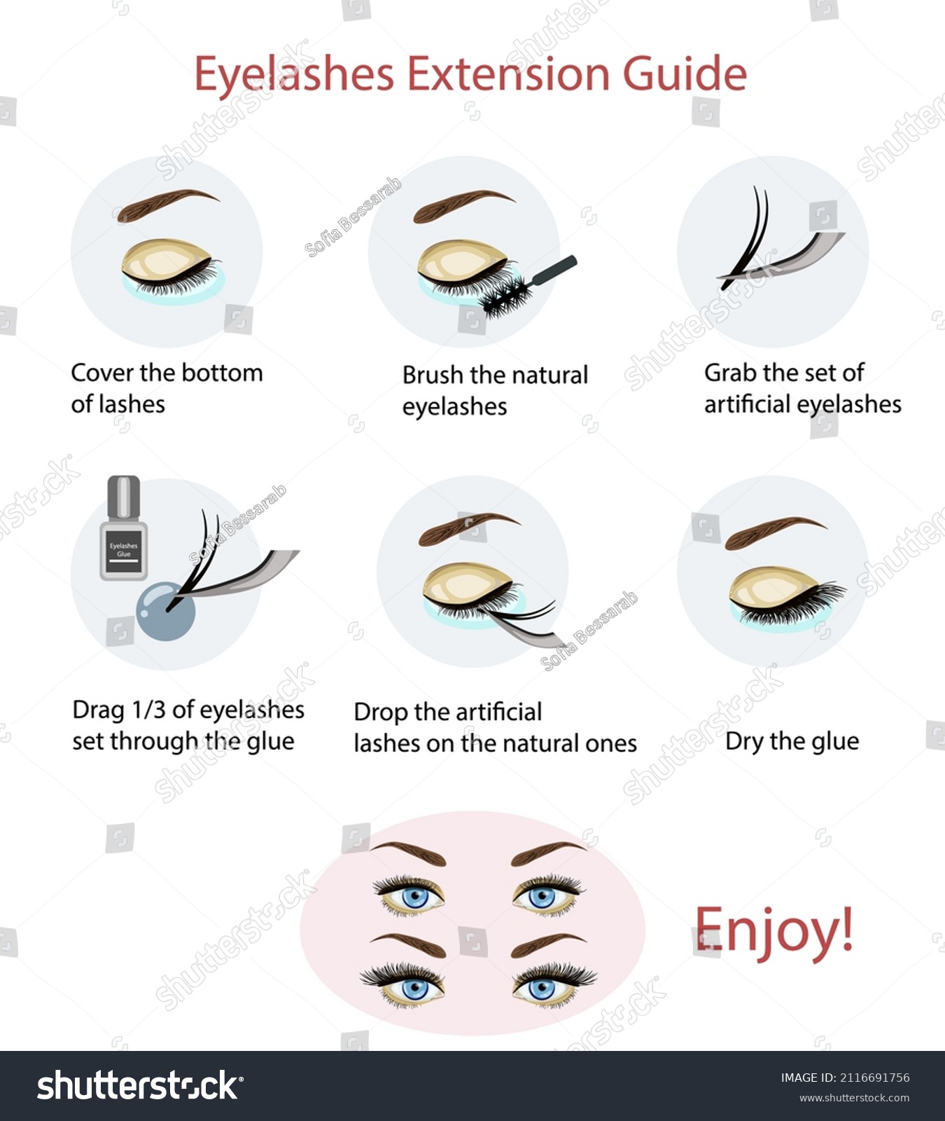 Eyelash Extension Guide Woman Infographic Fashion Stock Vector (Royalty ...