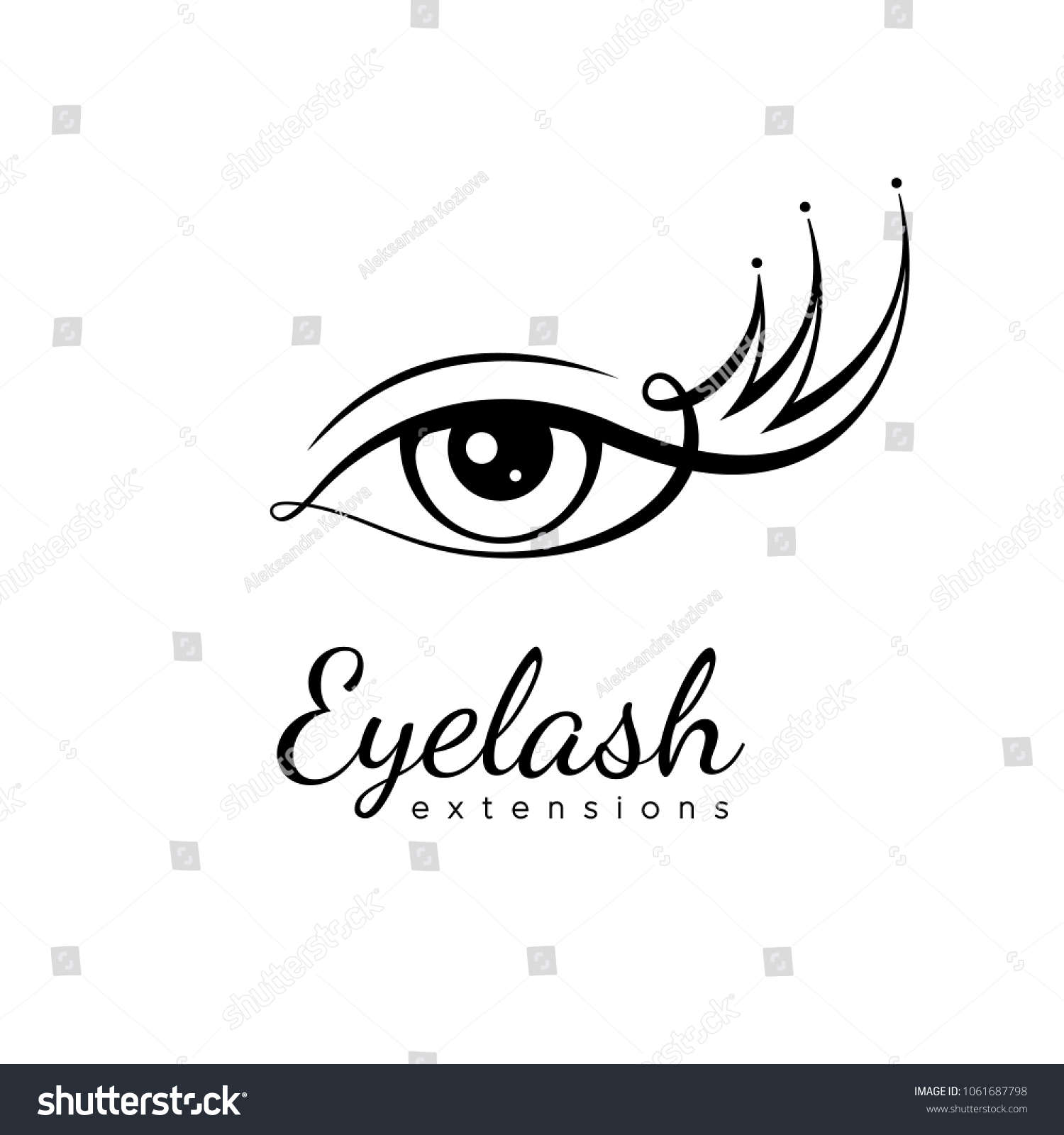 Eyelash Extension Logo Eye Eyelashes Form Stock Vector (Royalty Free ...