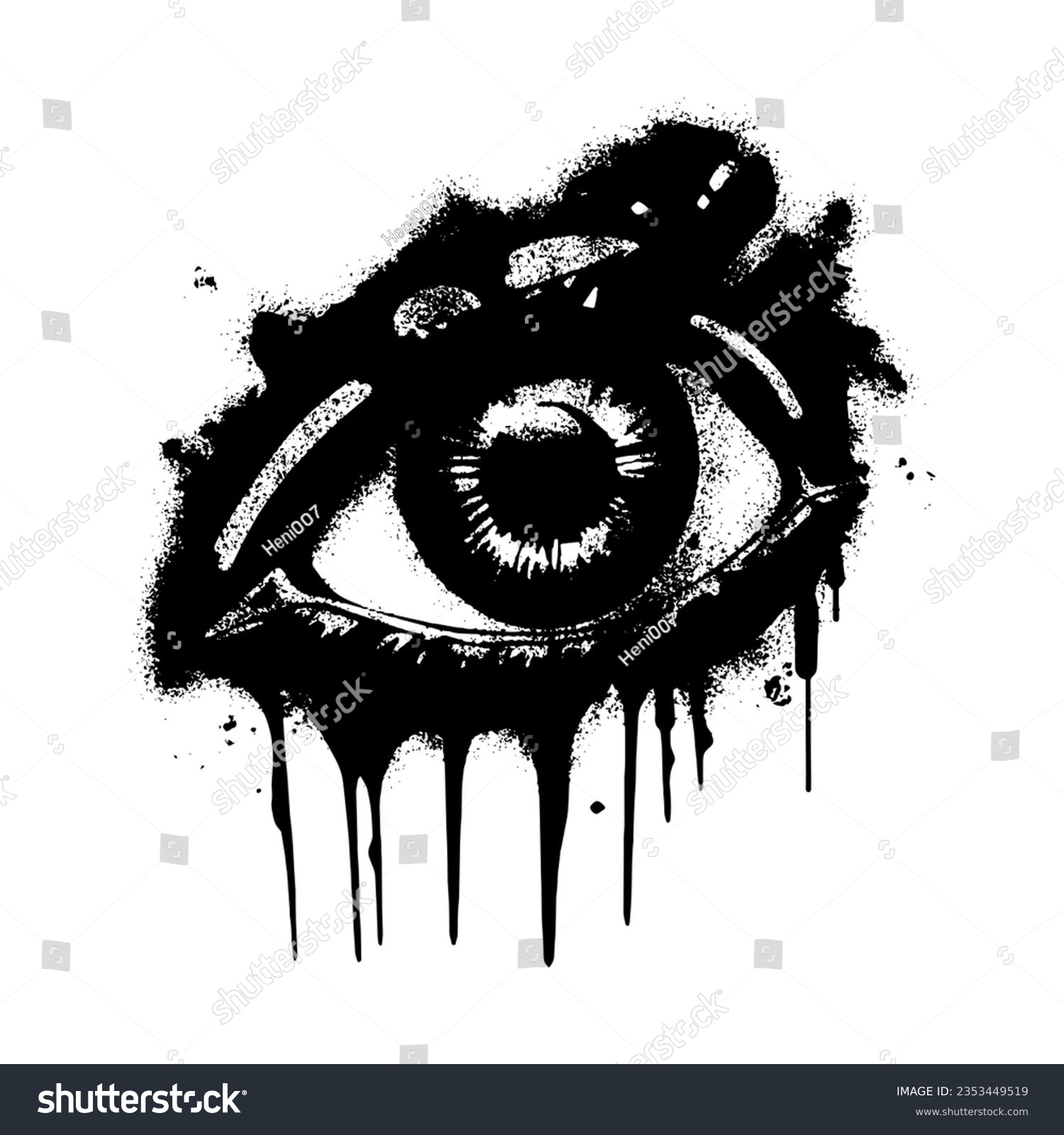 SVG of eyes sprayed in graffiti style. Vector illustration. svg