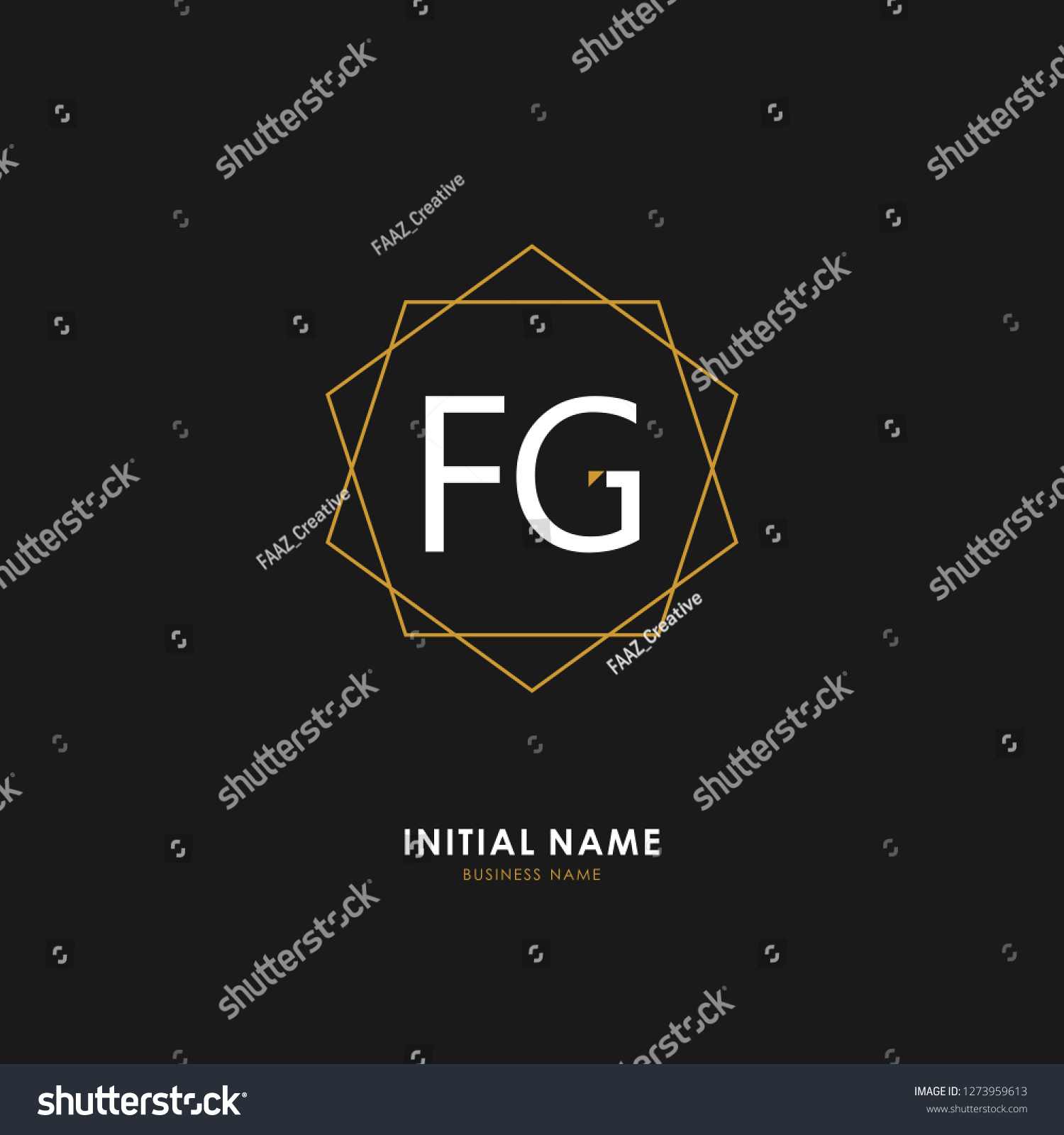 F G Fg Initial Logo Letter Stock Vector Royalty Free