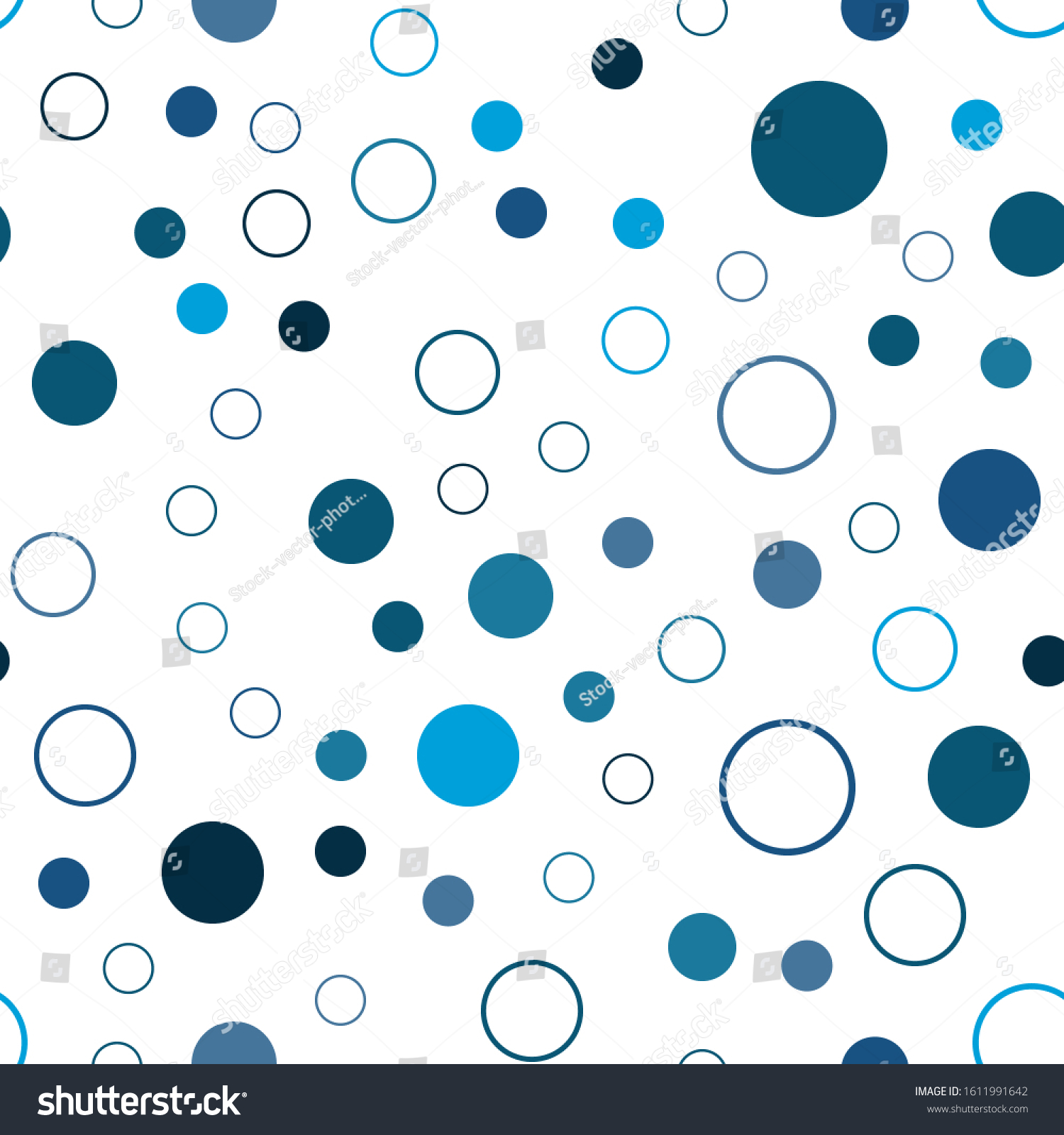 Fabric Design Blue Polka Dot Pattern Stock Vector Royalty Free