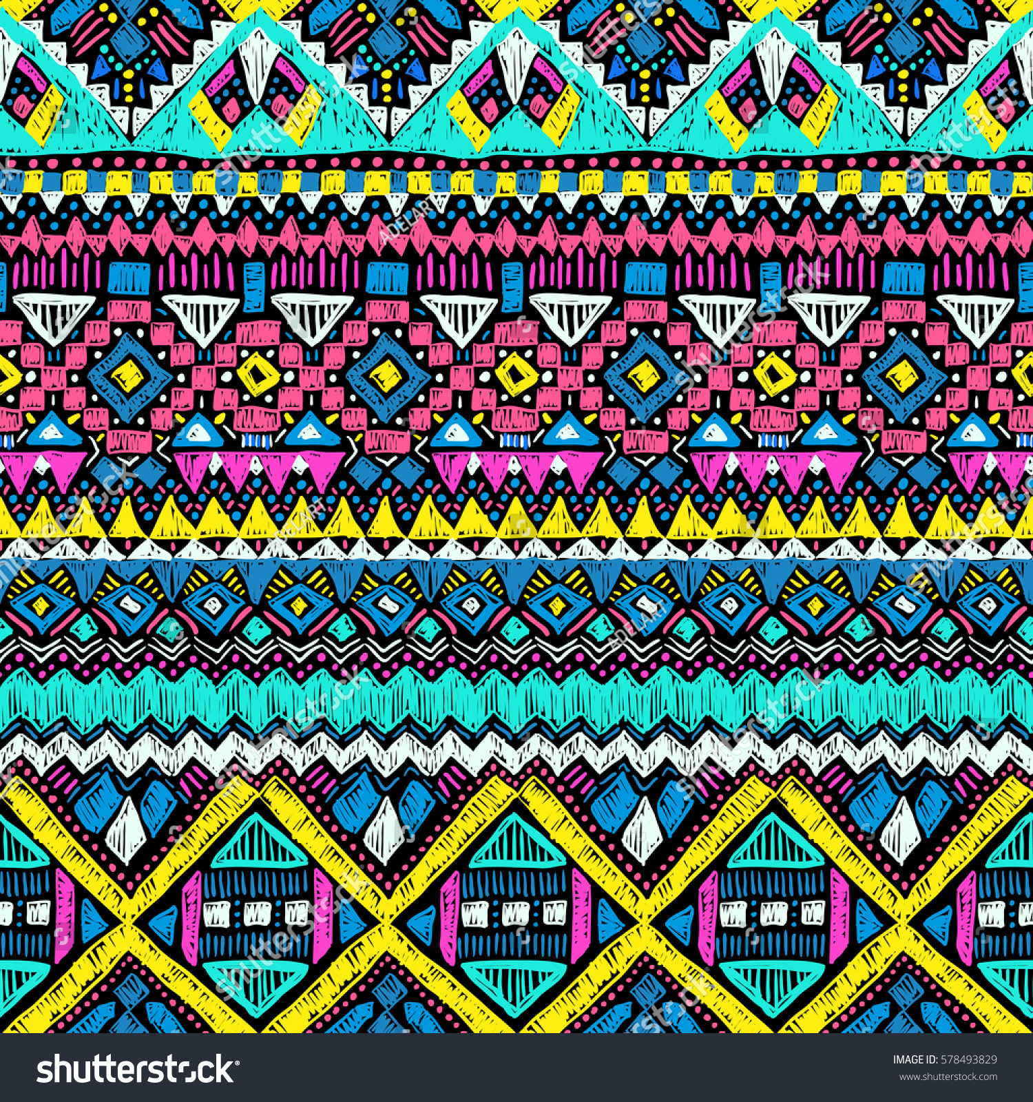 Fabric Pattern Tribal Ornament Ethnic Style Stock Vector (Royalty Free ...