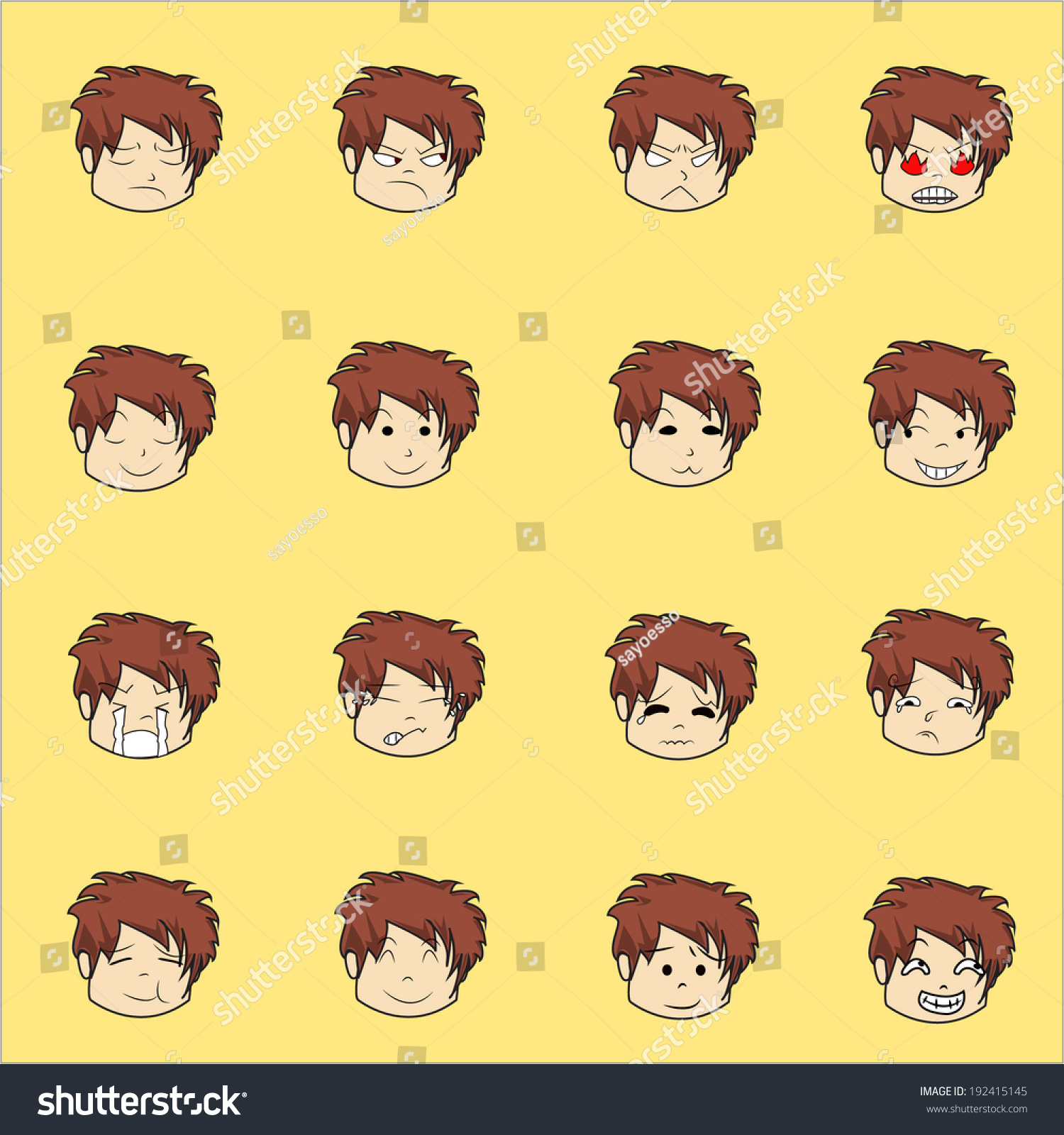 Face Attitude Stock Vector (Royalty Free) 192415145 | Shutterstock