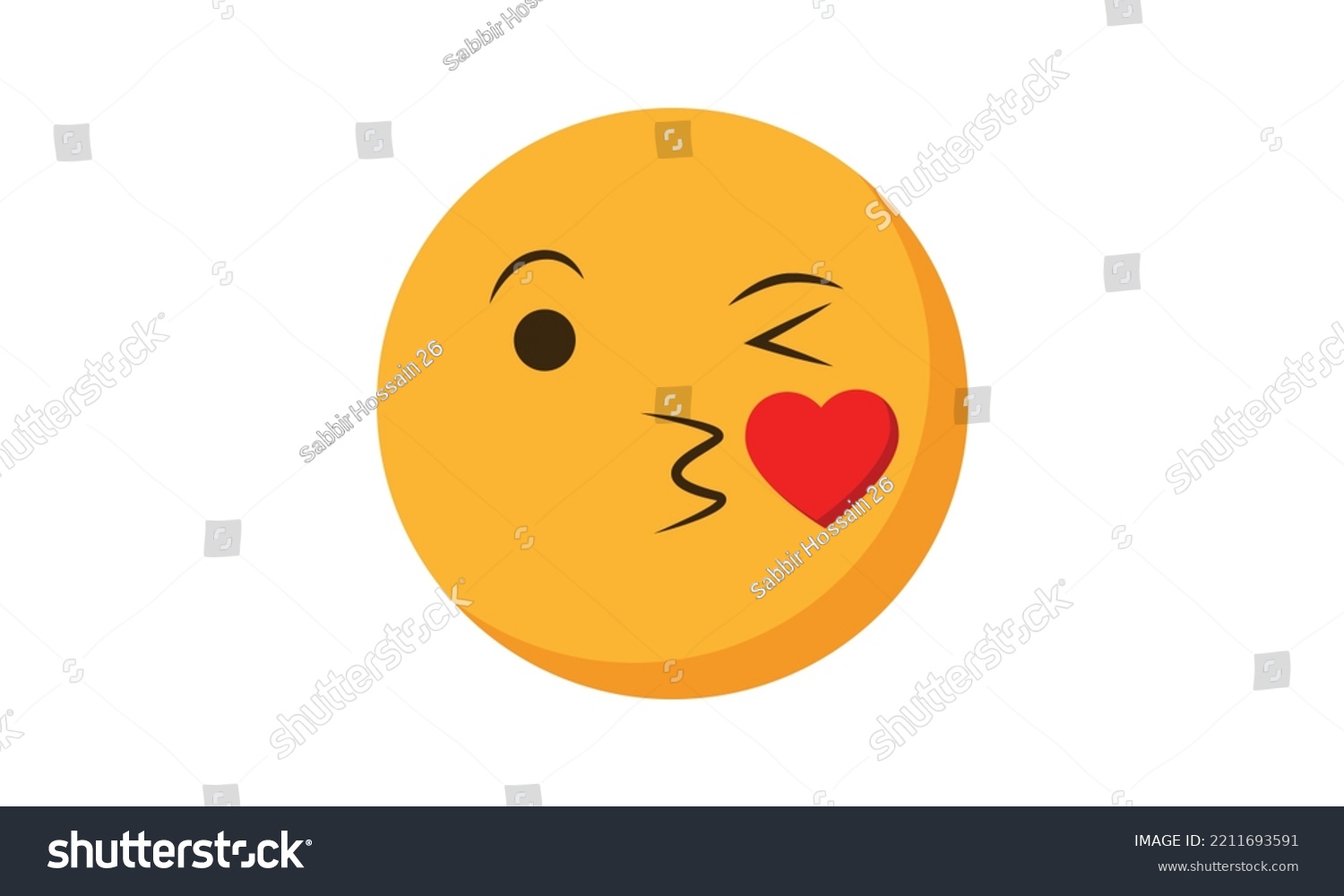 SVG of face blowing a kiss emoji vector, face blowing a kiss for website emoji svg