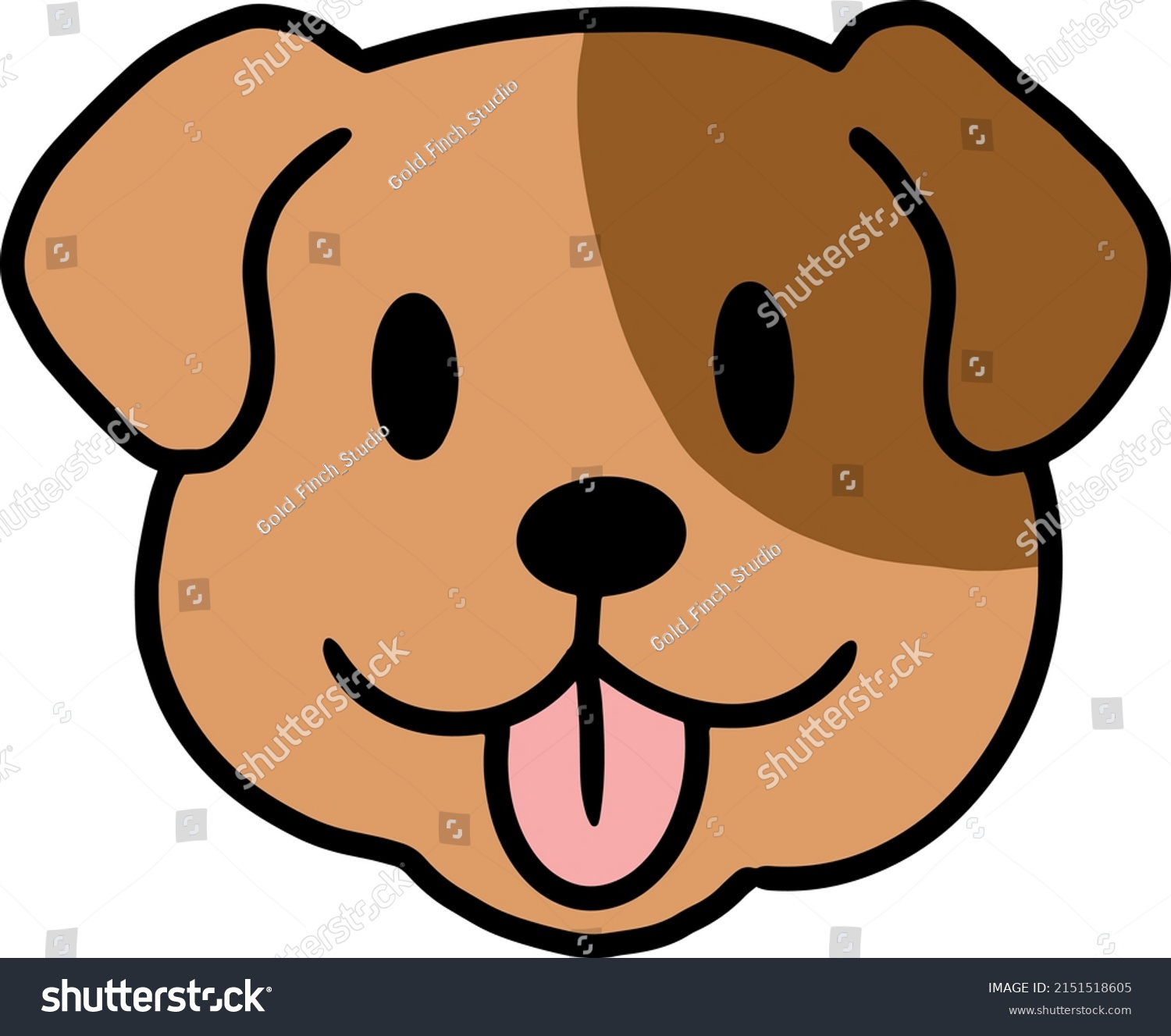 Face Dog Cartoon Vector Illustration Stock Vector (Royalty Free ...