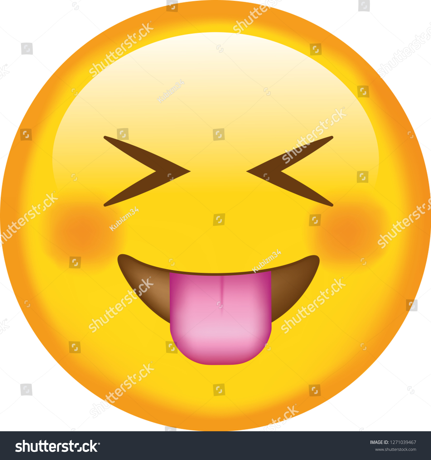 Face Emoji Smiling Cute Emoticon Isolated Stock Vector (Royalty Free ...