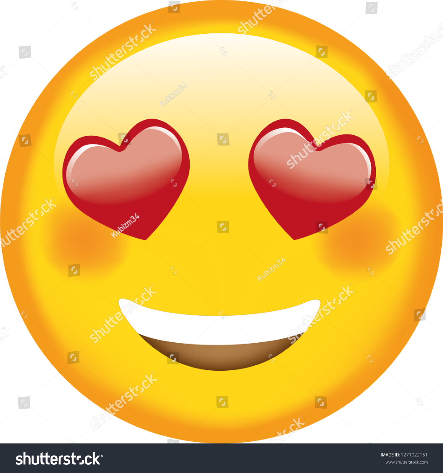 Face Emoji Smiling Love Cute Emoticon Stock Vector (Royalty Free ...