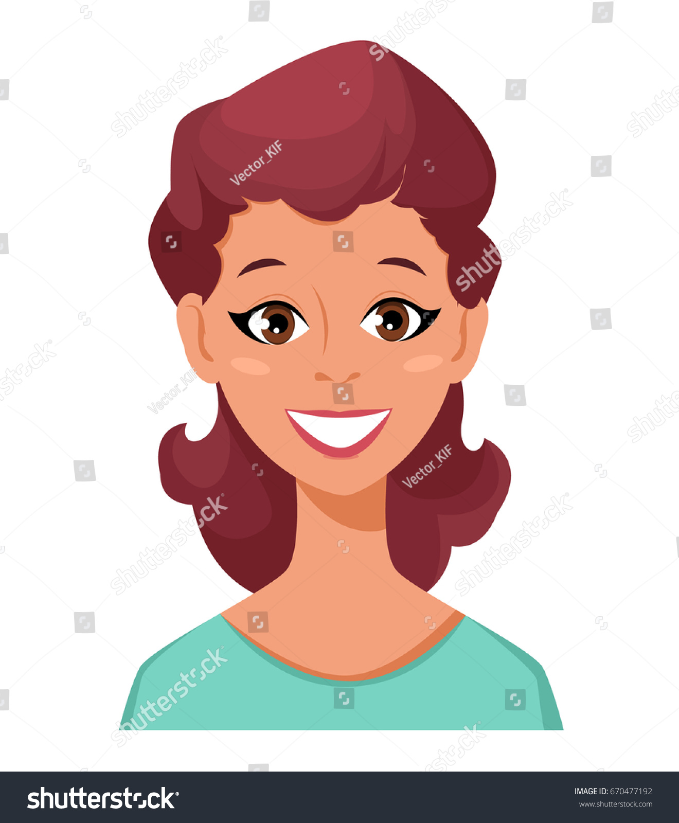 Download Face Expression Woman Smiling Female Emotions Stock Vector ...