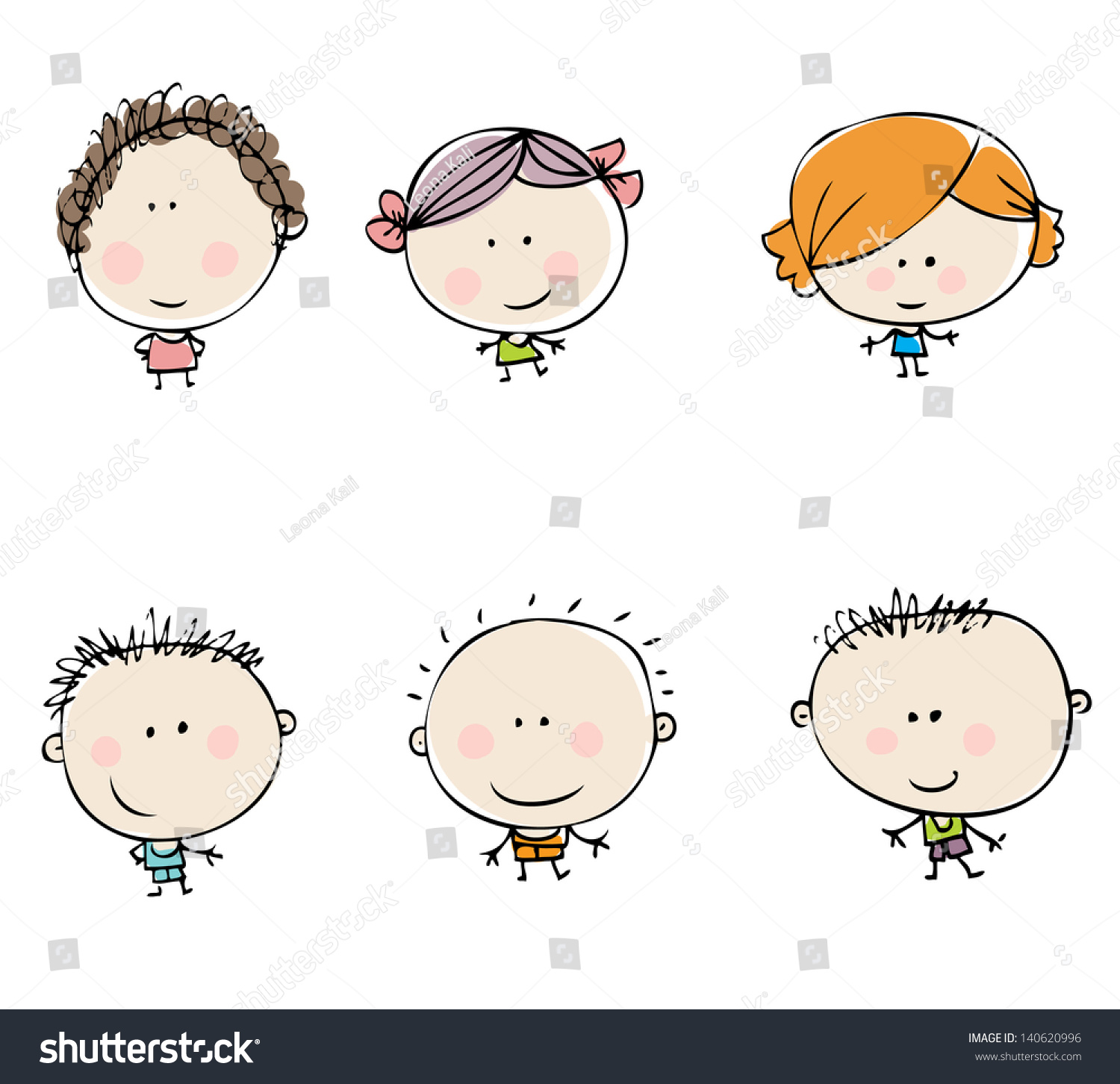 Face Girl Baby Boy Vector Draw Stock Vector Royalty Free