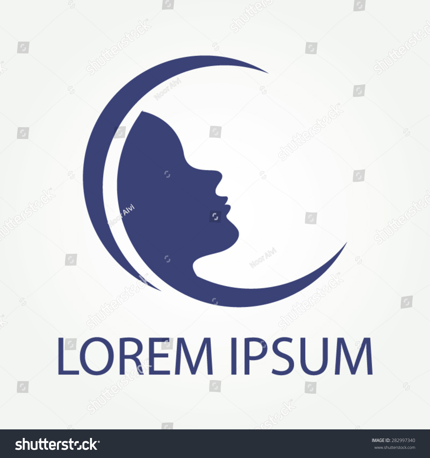 Face Moon Logo Moon Face Vector Stock Vector (Royalty Free) 282997340