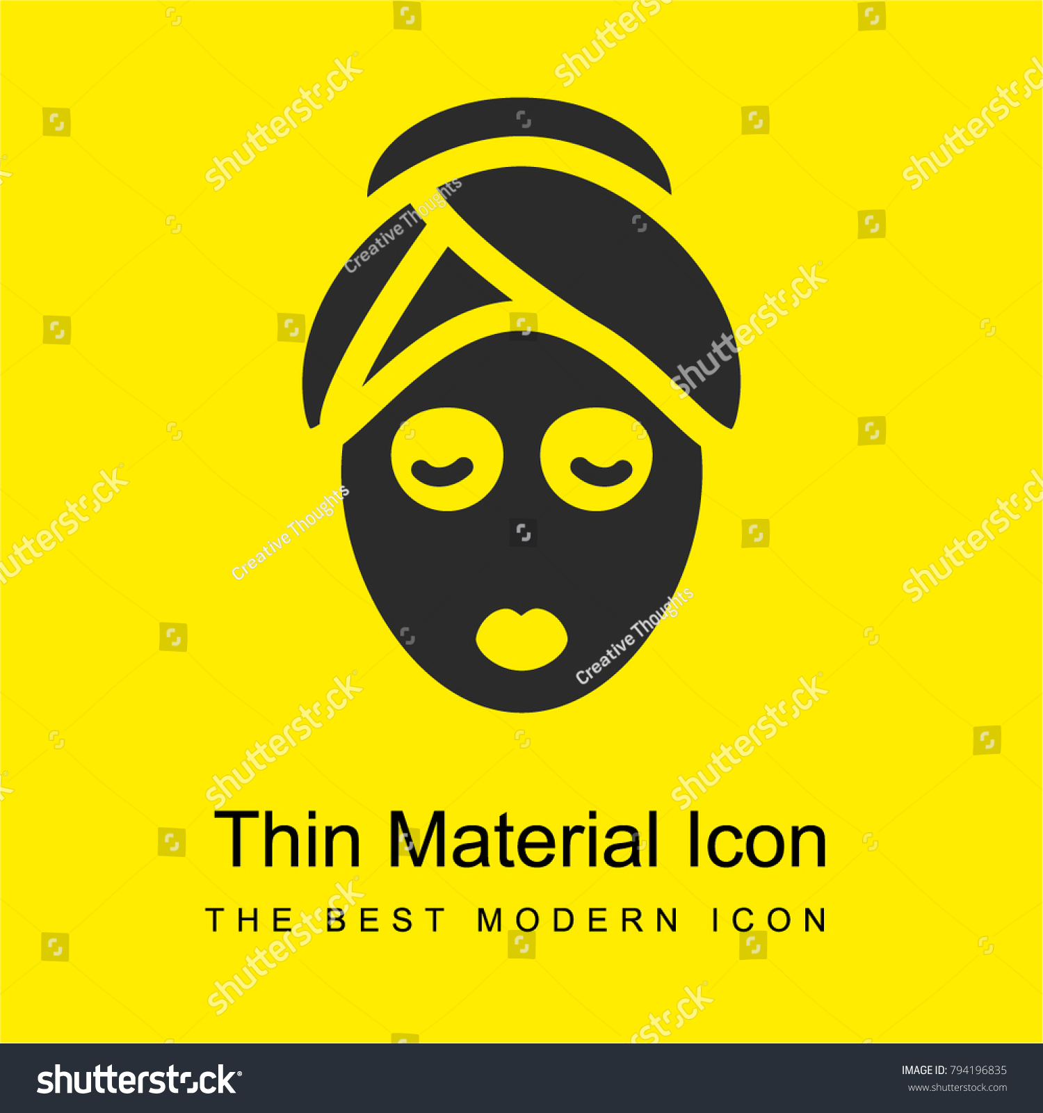 Download Face Mask Bright Yellow Material Minimal Stock Vector Royalty Free 794196835 PSD Mockup Templates