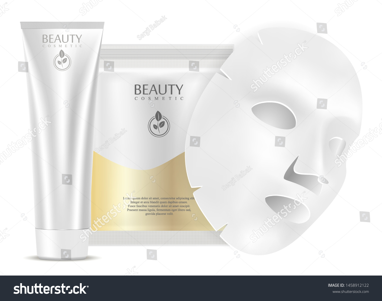 Download Face Mask Collagen Hydrate Product Pack Stock Vector Royalty Free 1458912122