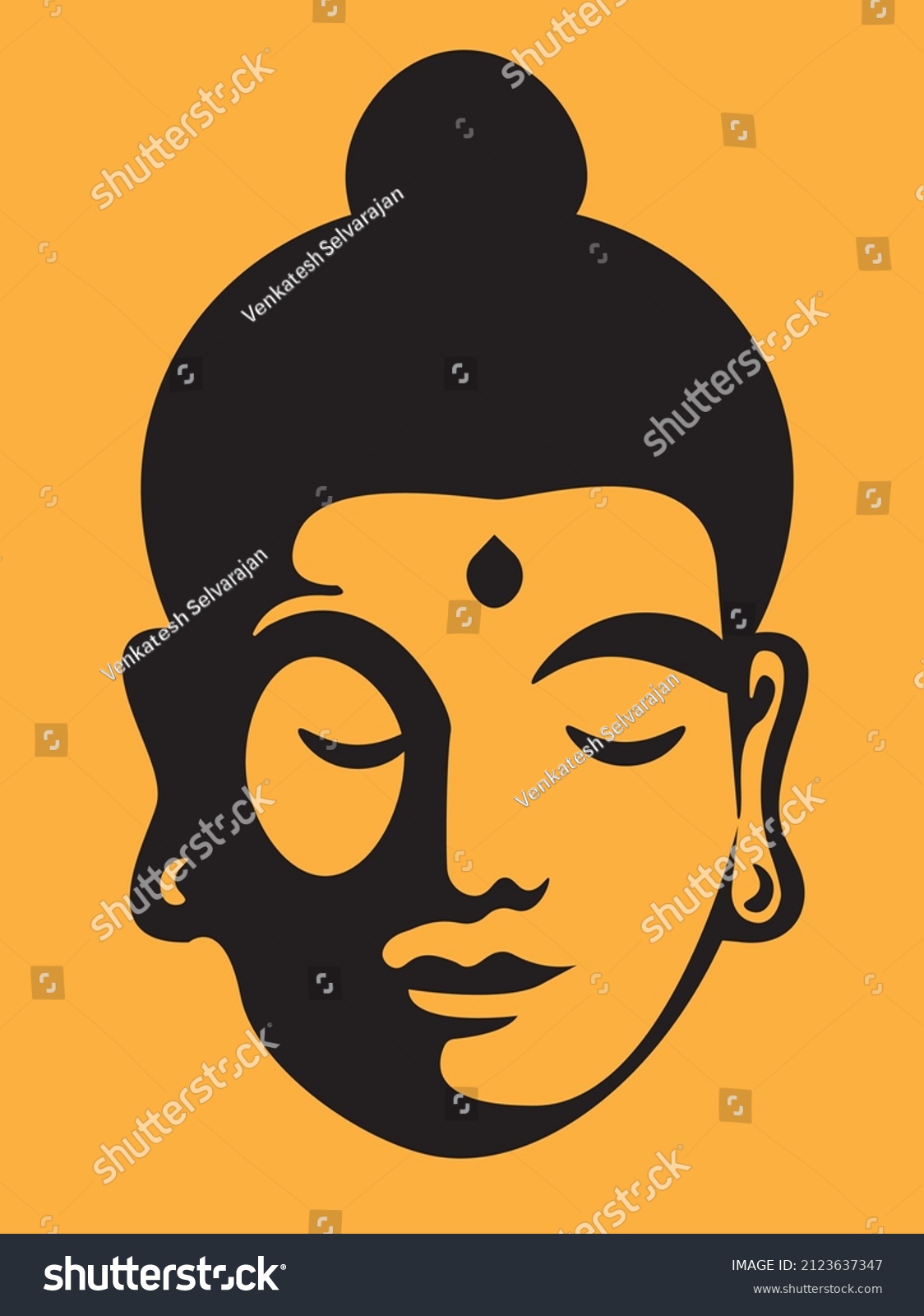 Face Buddha Vector Illustration Stock Vector (Royalty Free) 2123637347 ...