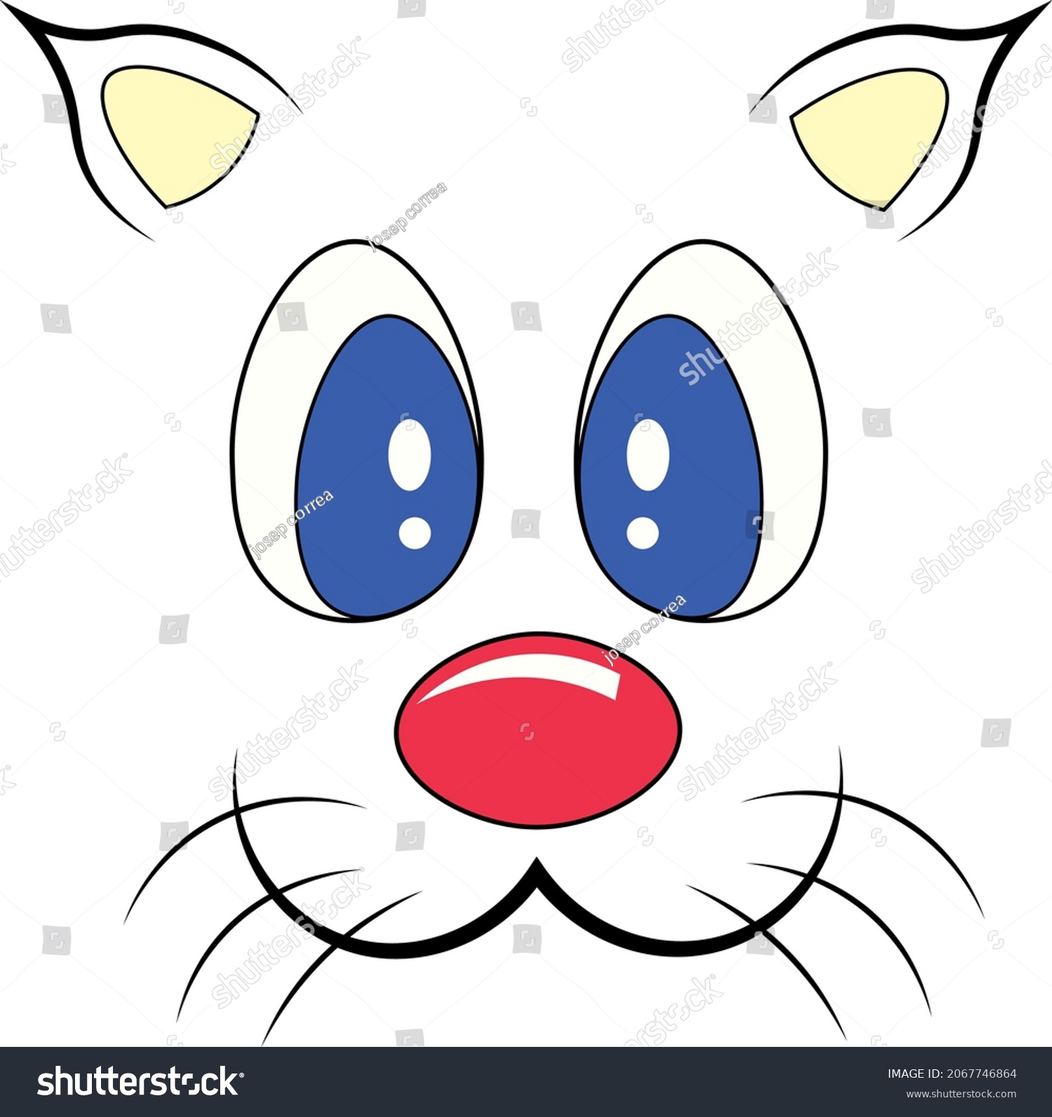 Face Cat Blue Eyes Ideal Sublimation Stock Vector Royalty Free