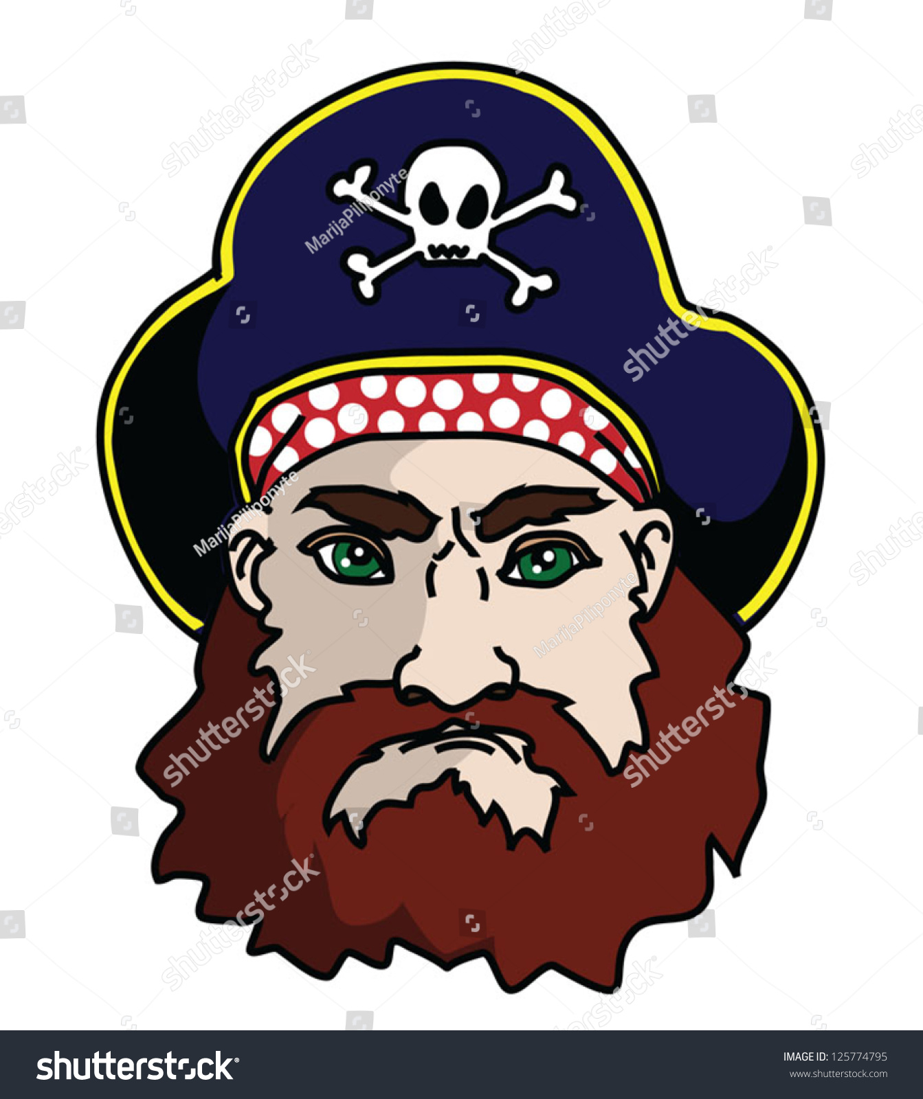 Face Pirate Vector Stock Vector (Royalty Free) 125774795 | Shutterstock