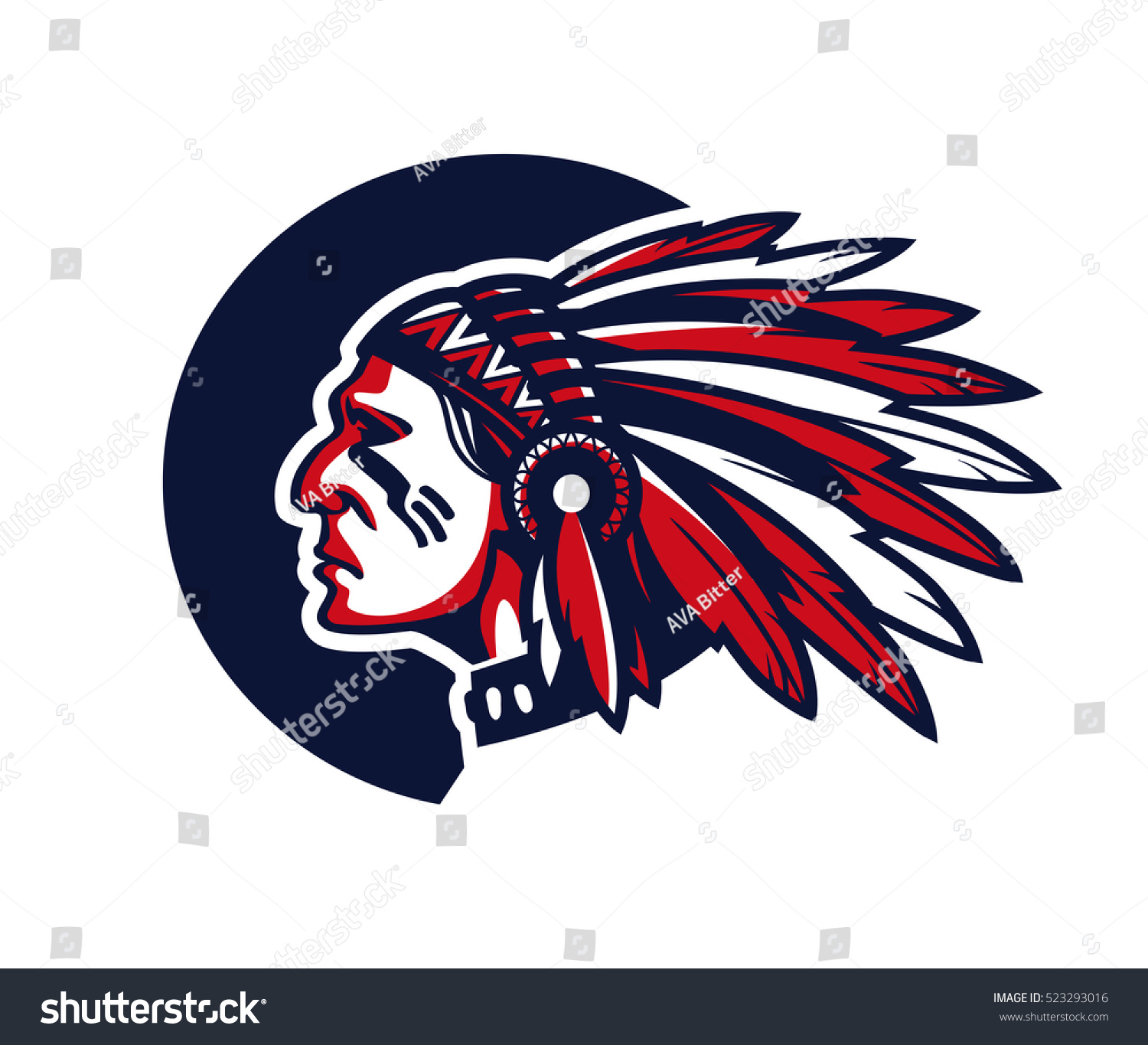 Face Indian Chief Vector Illustration Stock Vector (Royalty Free) 523293016