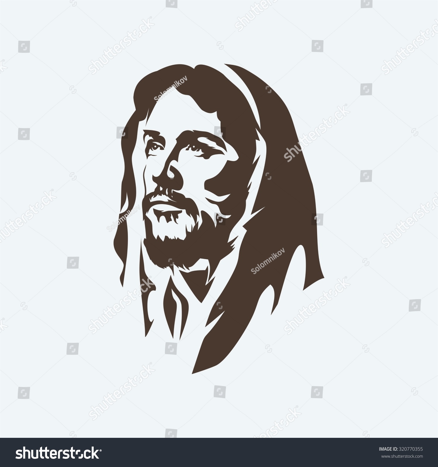 Face Of Jesus Stock Vector Illustration 320770355 : Shutterstock