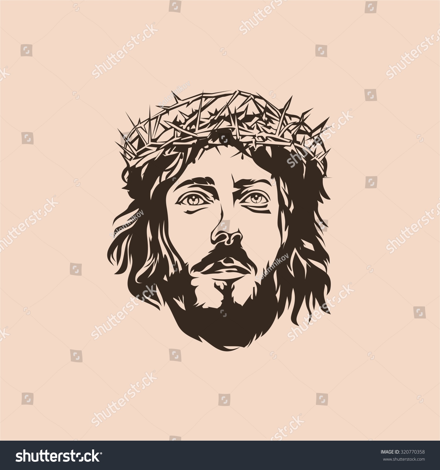 Face Jesus Stock Vector 320770358 - Shutterstock