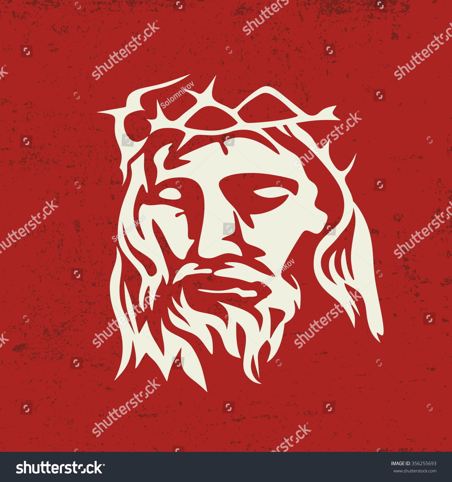 Face Jesus Christ Hand Drawn Stock Vector (Royalty Free) 356255693 ...