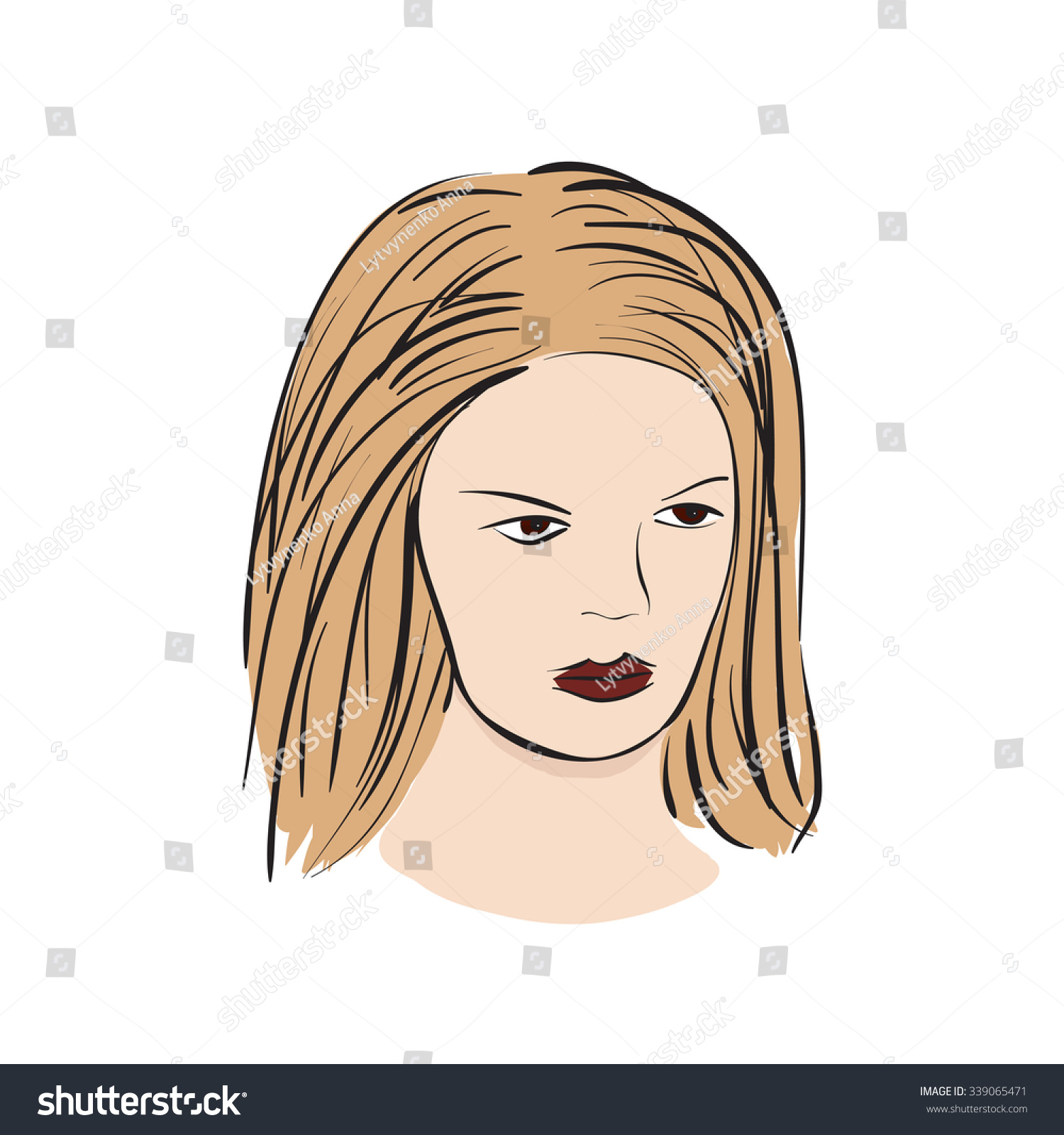 Face Supermodel Vector Stock Vector (Royalty Free) 339065471