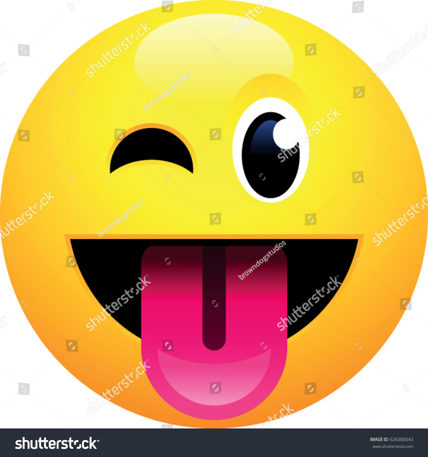 Face Stuckout Tongue Winking Eye Emoji Stock Vector (Royalty Free ...