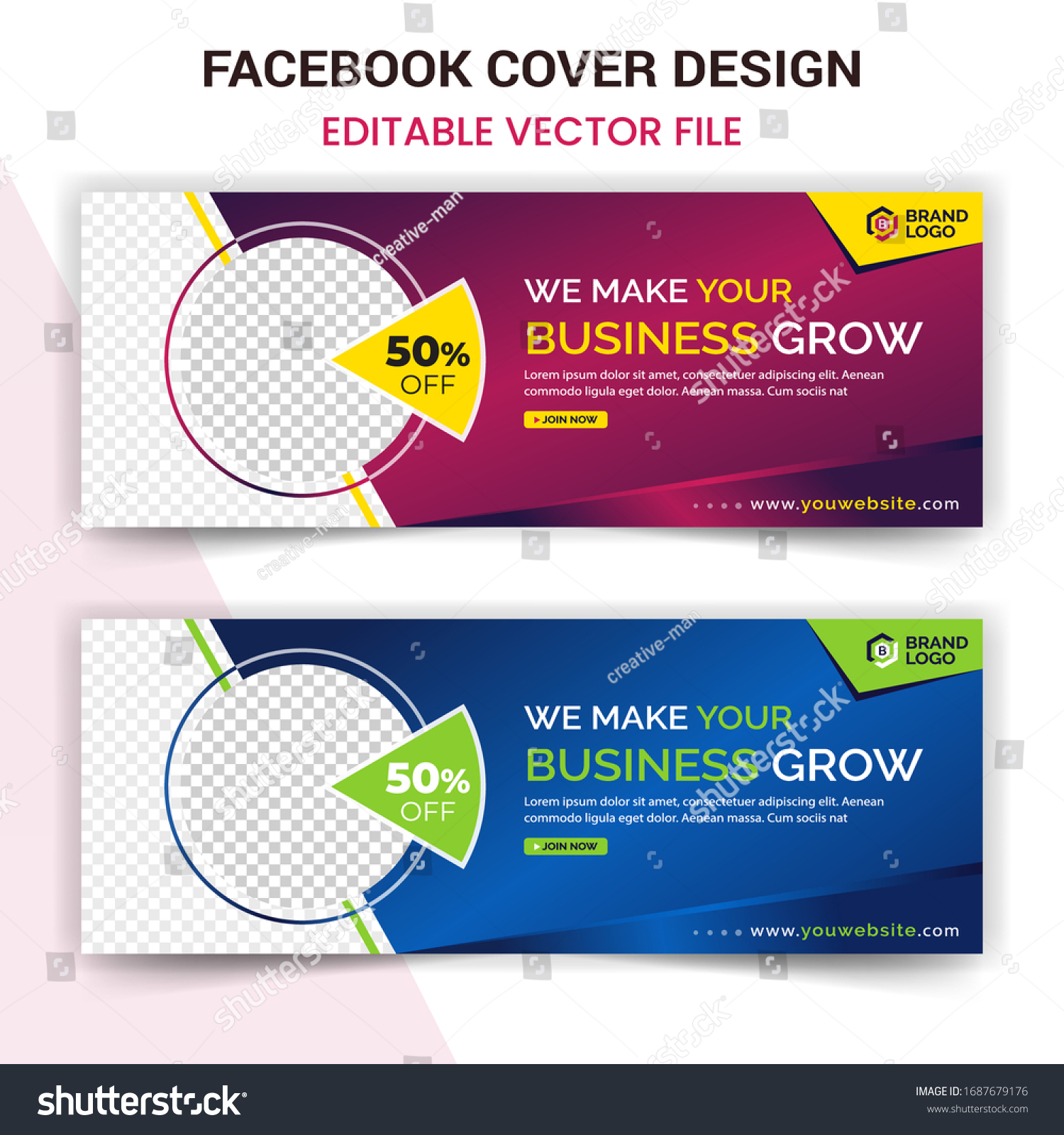 Facebook Cover Design Template Vector Eps Stock Vector Royalty Free