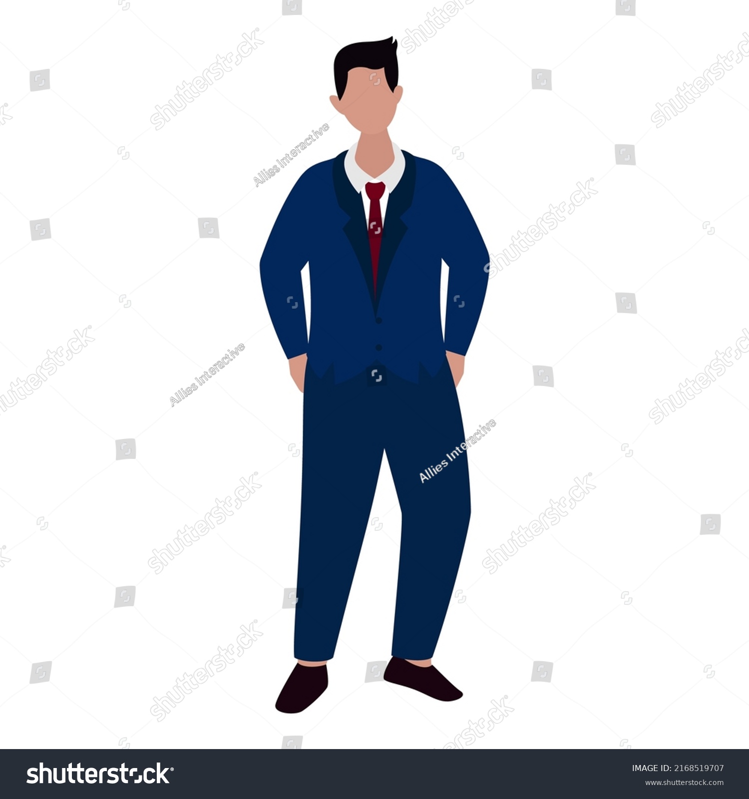 Faceless Businessman Standing On White Background Stock Vector (Royalty ...