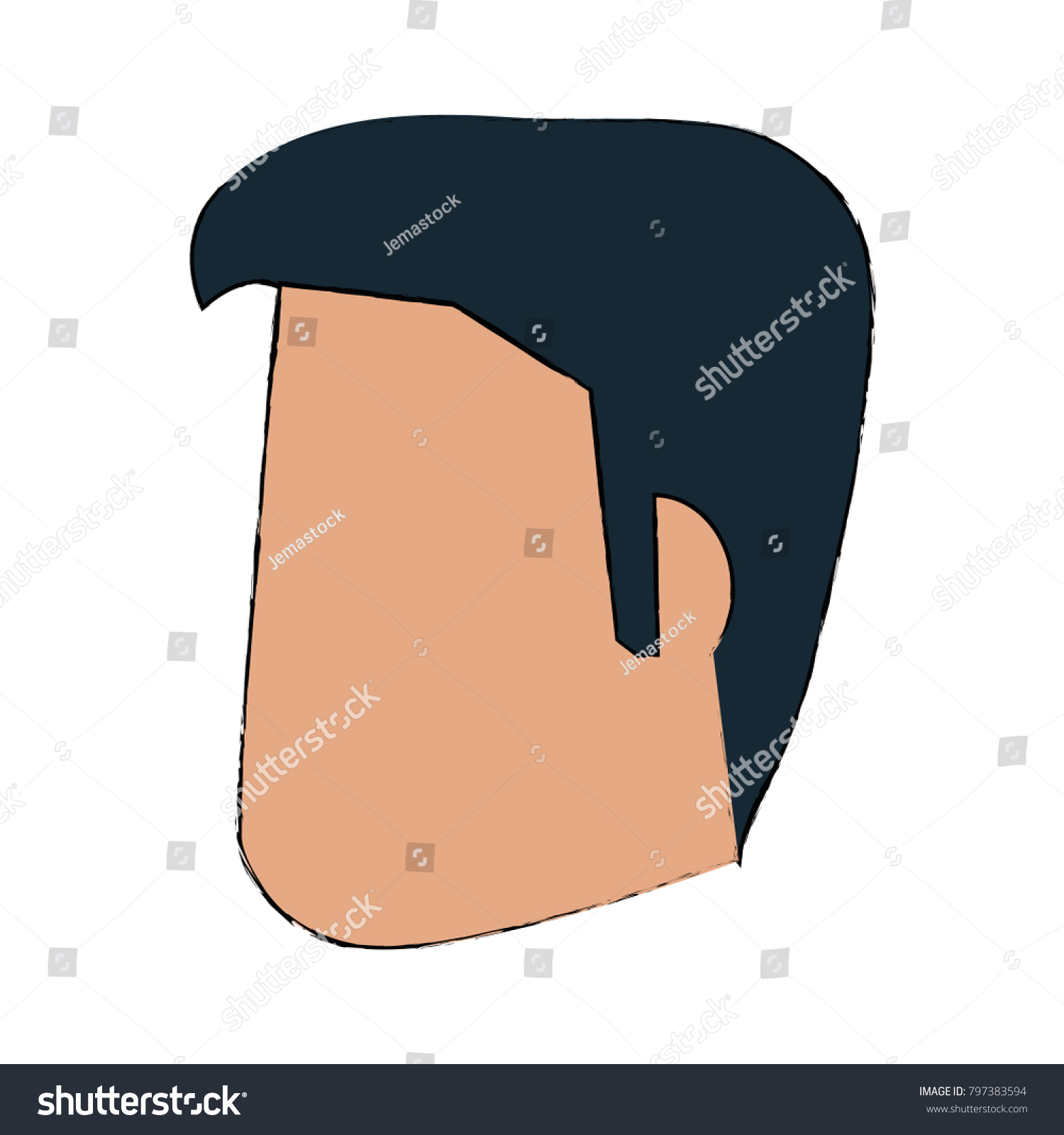 Faceless Man Head Stock Vector Royalty Free 797383594