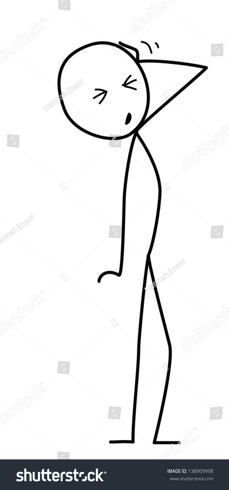 Facepalm Stickman Stock Vector Illustration 138909998 : Shutterstock