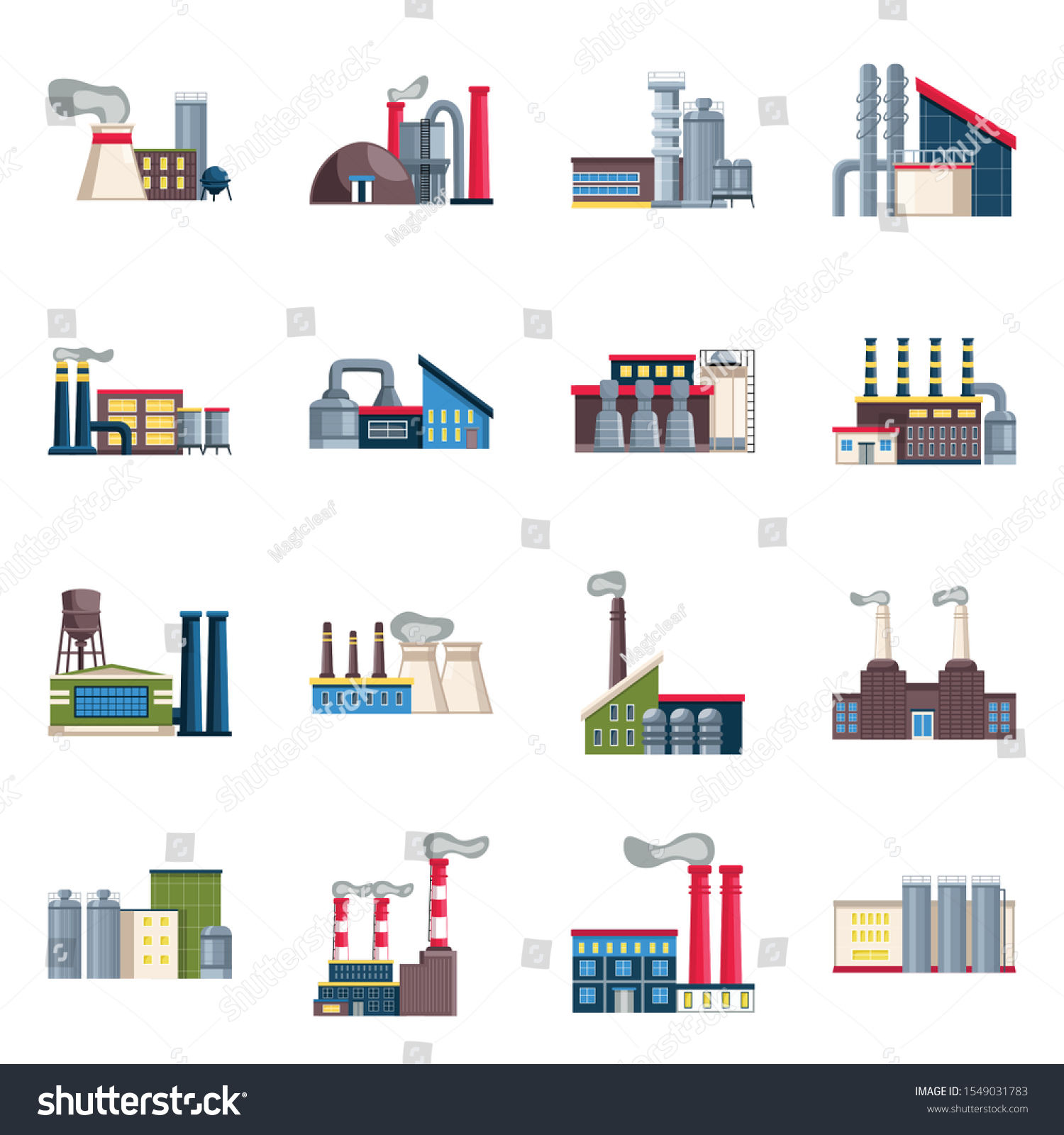 Factory Building Plant Vector Cartoon Icon Stock Vector (Royalty Free ...