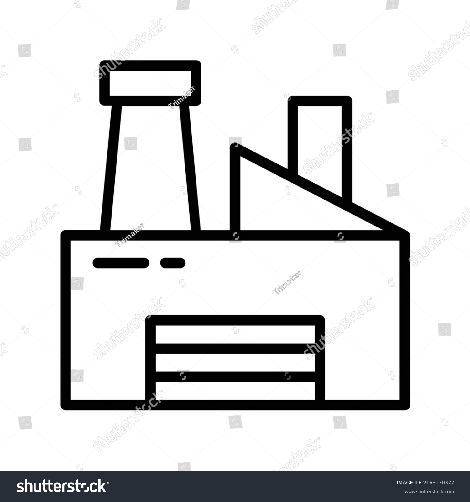 recommend clip art: Factory Icon. Line Art Style Design Isolated On White Background