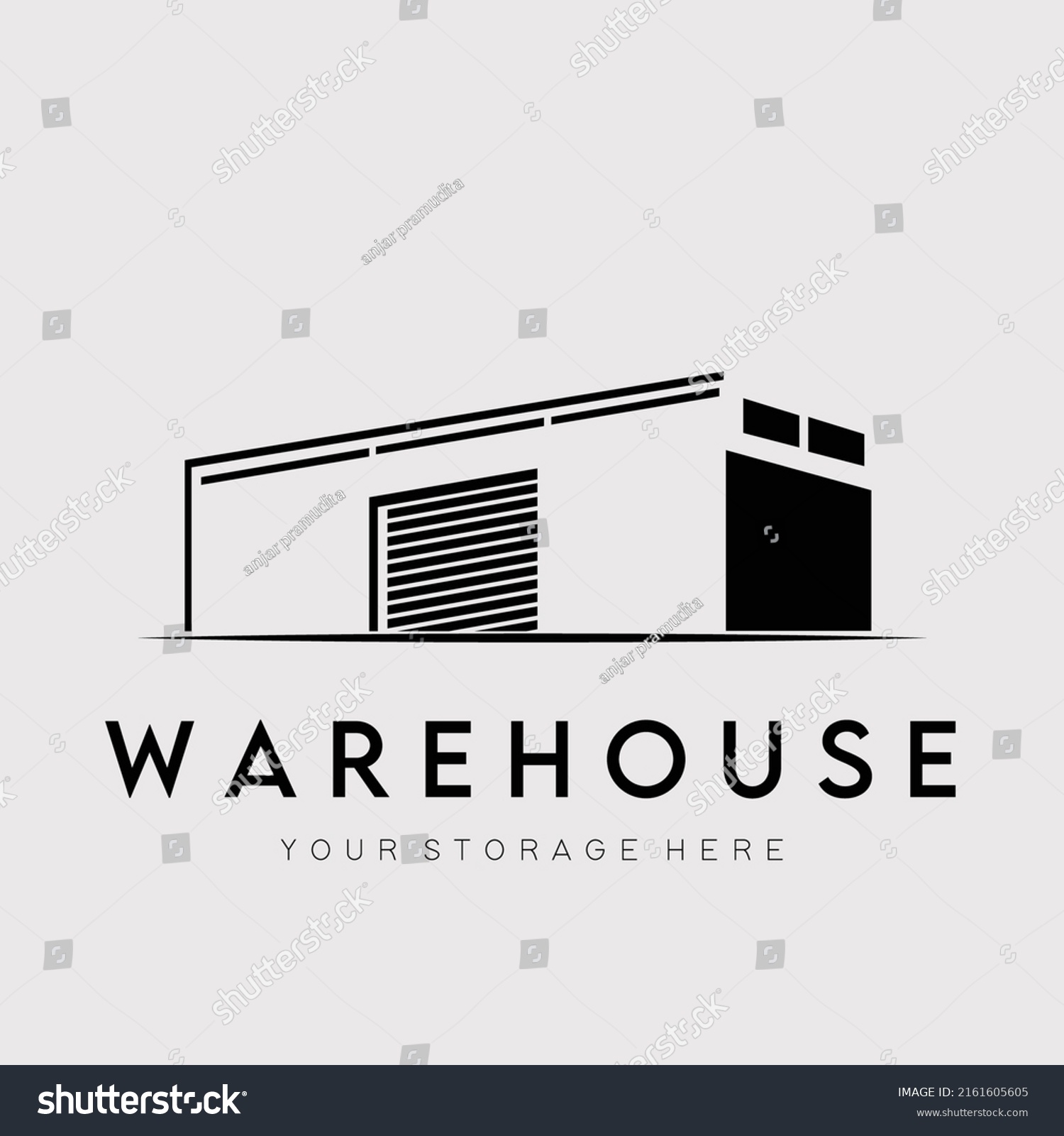 Factory Warehouse Doors Windows Logo Vector Stock Vector (Royalty Free ...