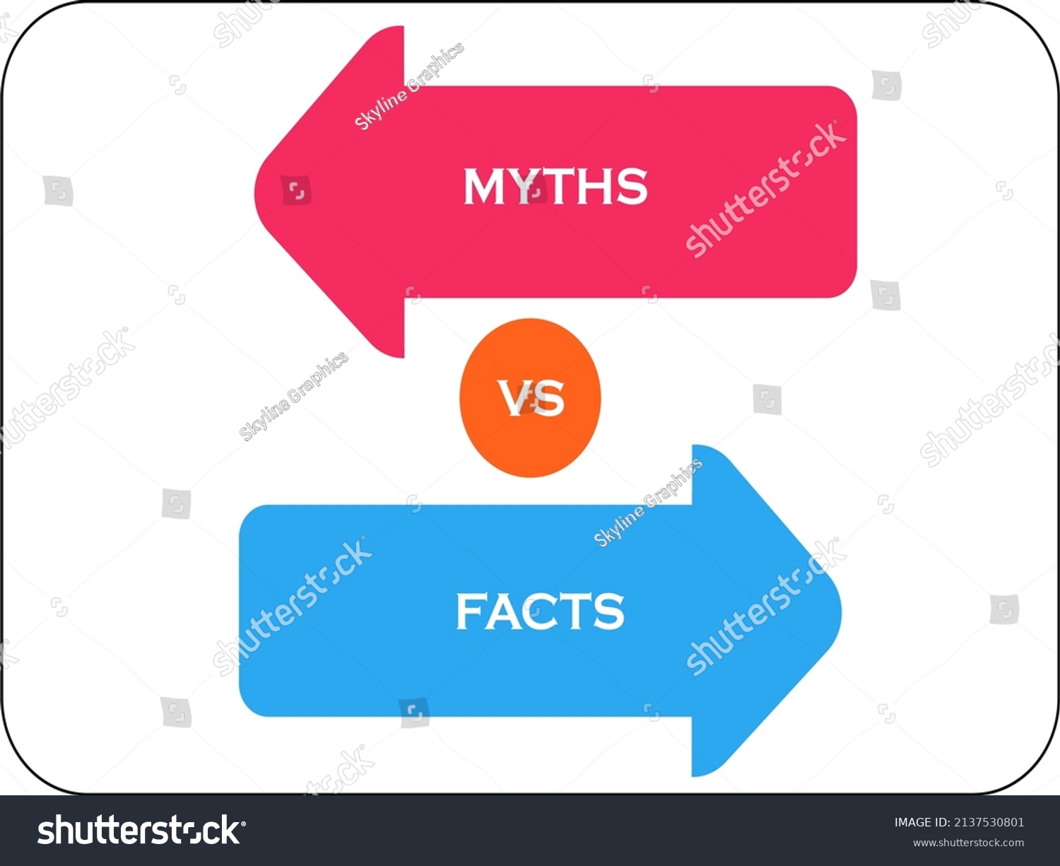 Facts Vs Myths Versus Battle Background Stock Vector (Royalty Free ...