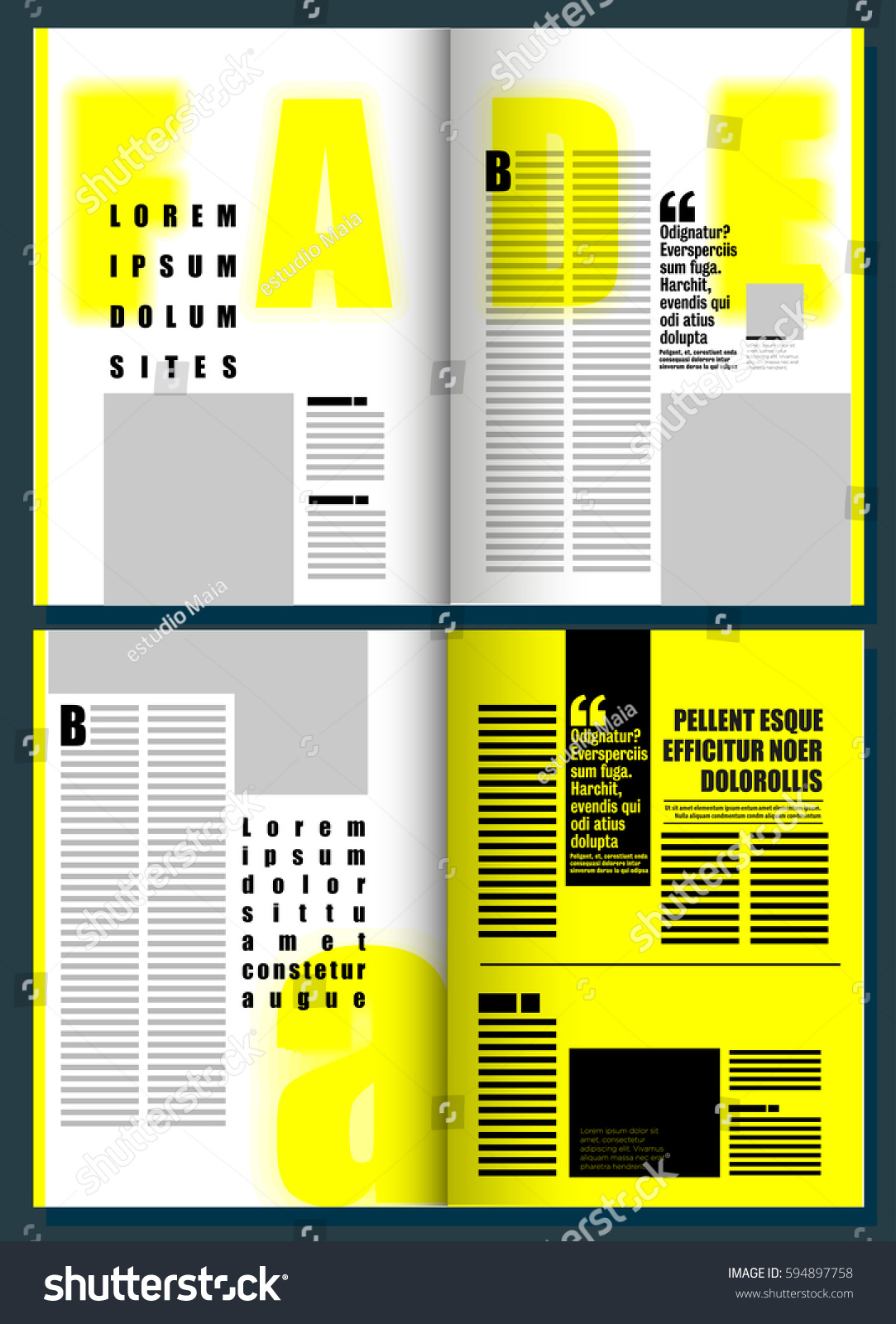 Fade Yellow Modern Magazine Layout Template Stock Vector Royalty Free