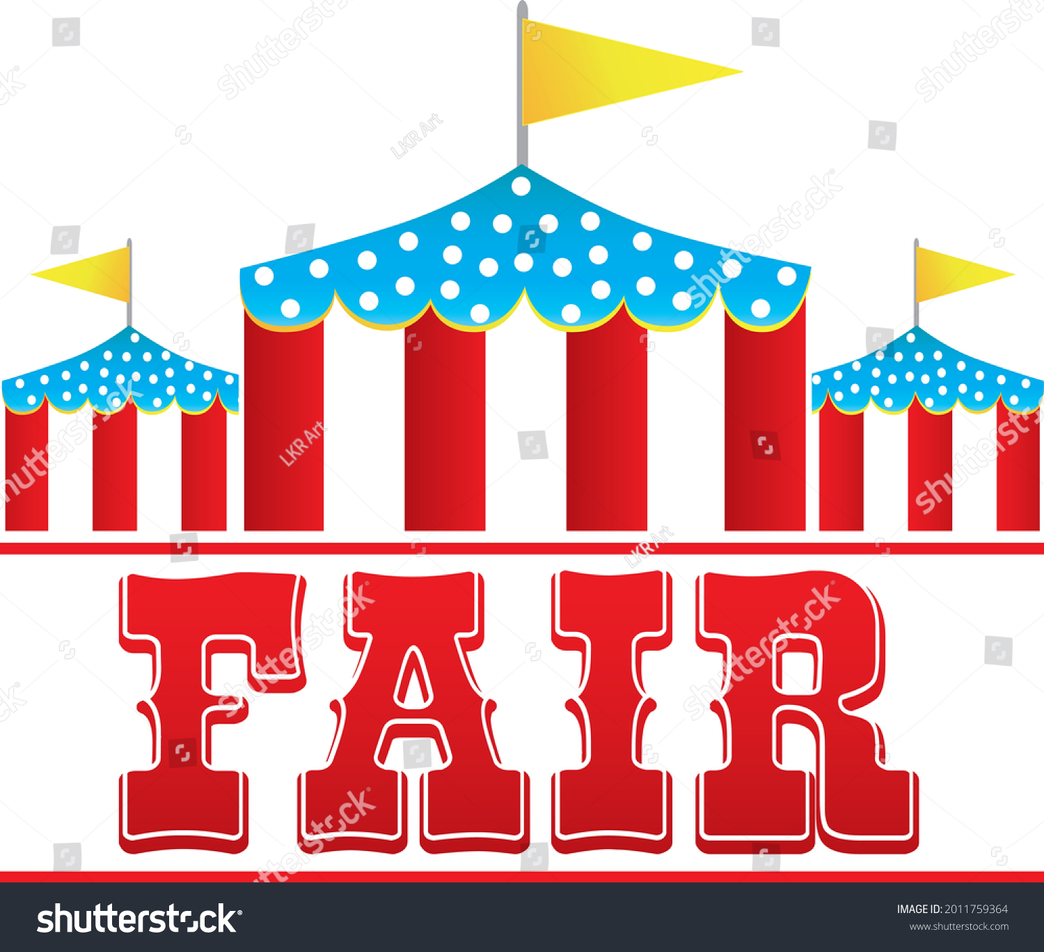 Fair Logo Tents Red Blue Stock Vector (Royalty Free) 2011759364