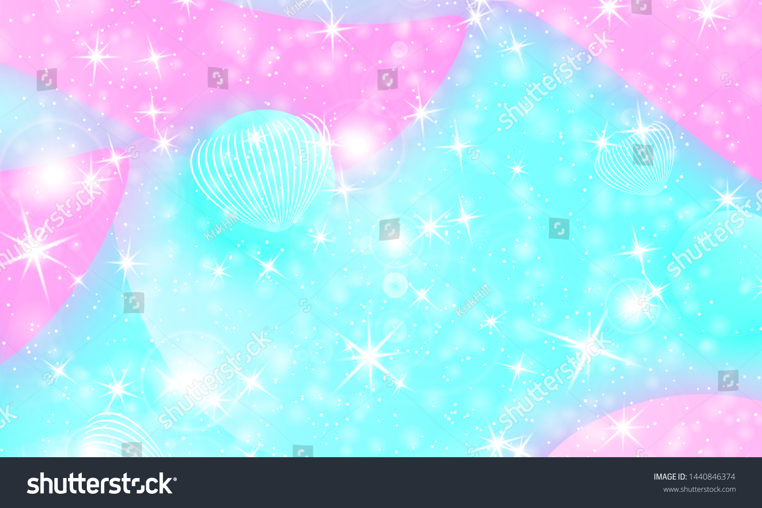 Fairy Background Unicorn Pattern Rainbow Galaxy Stock Vector