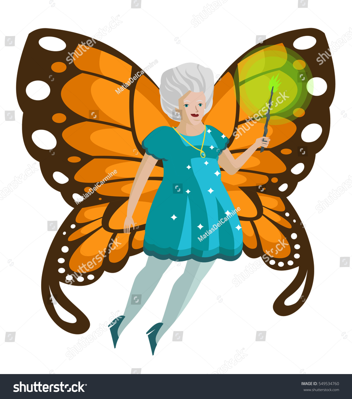 Download Fairy Godmother Grandmather Magical Wand Stock Vector ...