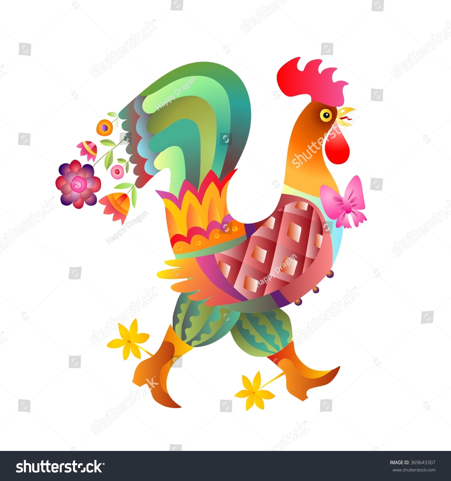 http://image.shutterstock.com/z/stock-vector-fairy-rooster-with-bow-on-white-background-chinese-symbol-of-year-vector-illustration-369643307.jpg