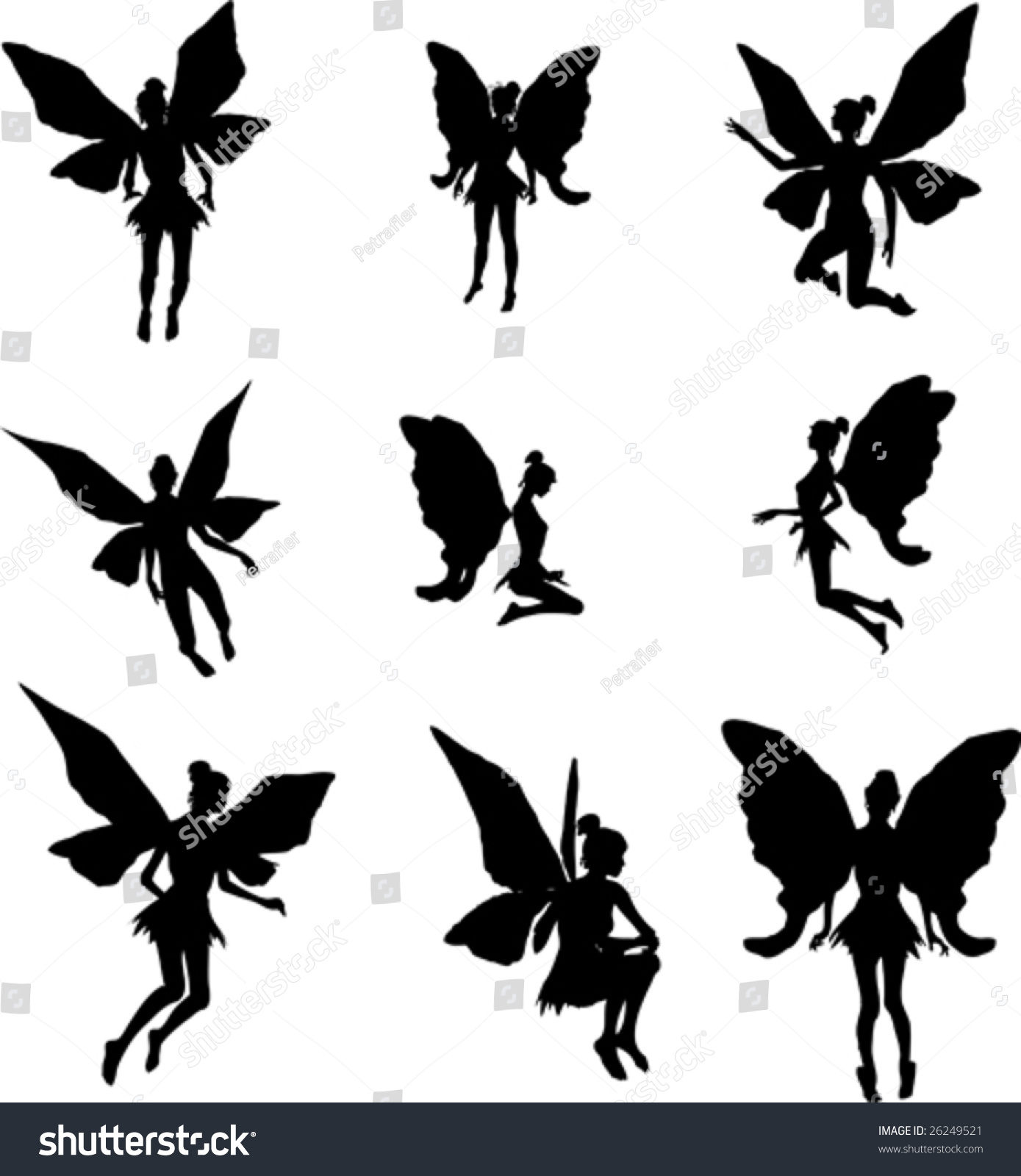 Fairy Silhouettes Stock Vector Illustration 26249521 : Shutterstock