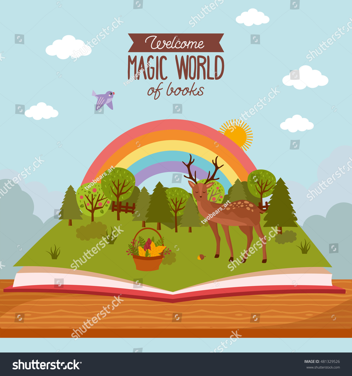 Uncategorized Fairy Tale For Kids fairy tale concept kids illustration forest stock vector 481329526 with land wild deer flowers basket and