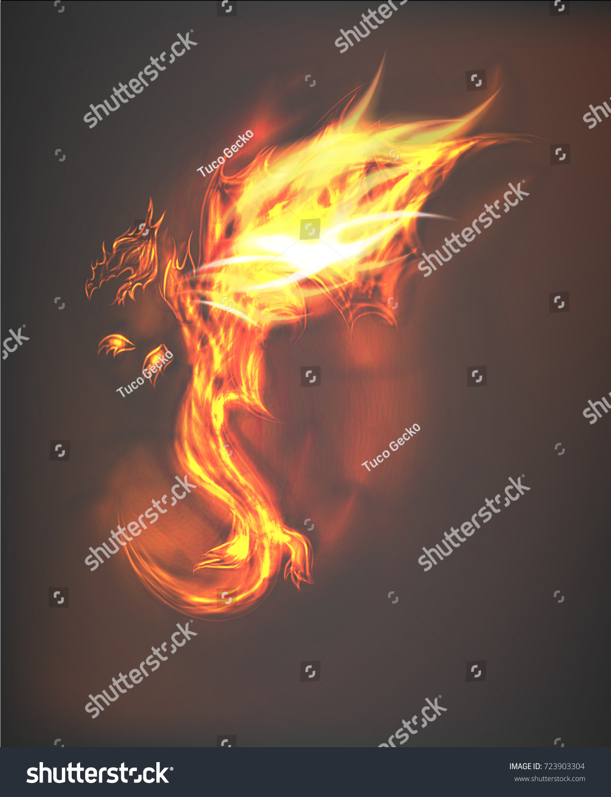 Fairy Tale Fire Dragon Stock Vector Royalty Free