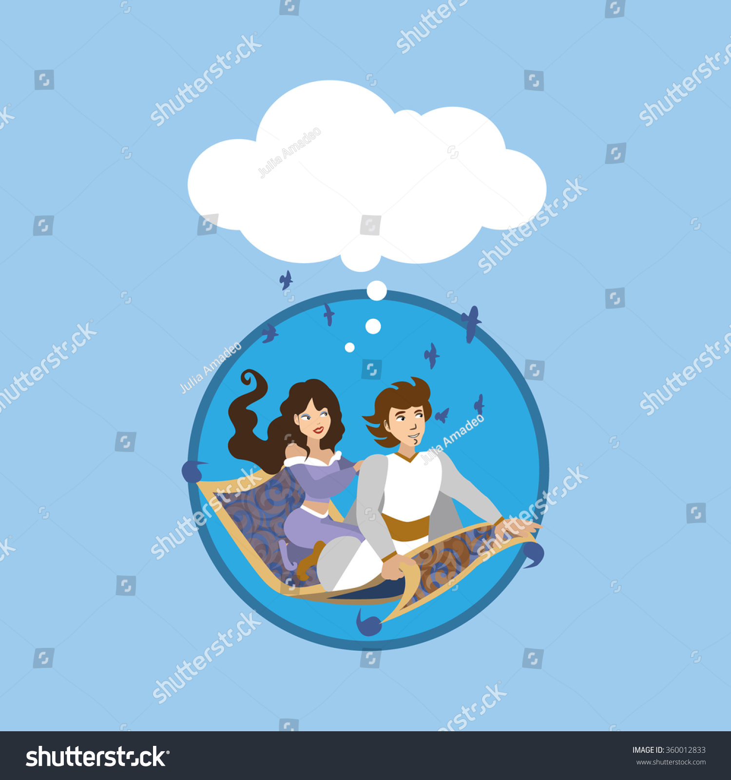 Fairy Tale Man Woman Travel On Stock Vector Royalty Free