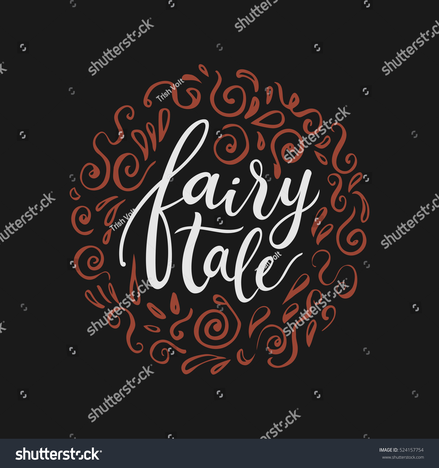 Fairy Tale Mystic Illustration Modern Calligraphy Stock Vector (Royalty ...