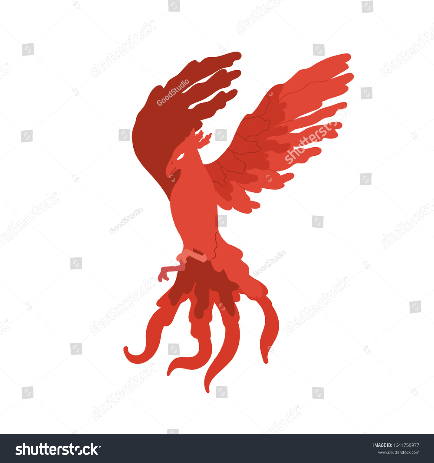 Fairy Tale Red Bird Phoenix Vector Stock Vector Royalty Free