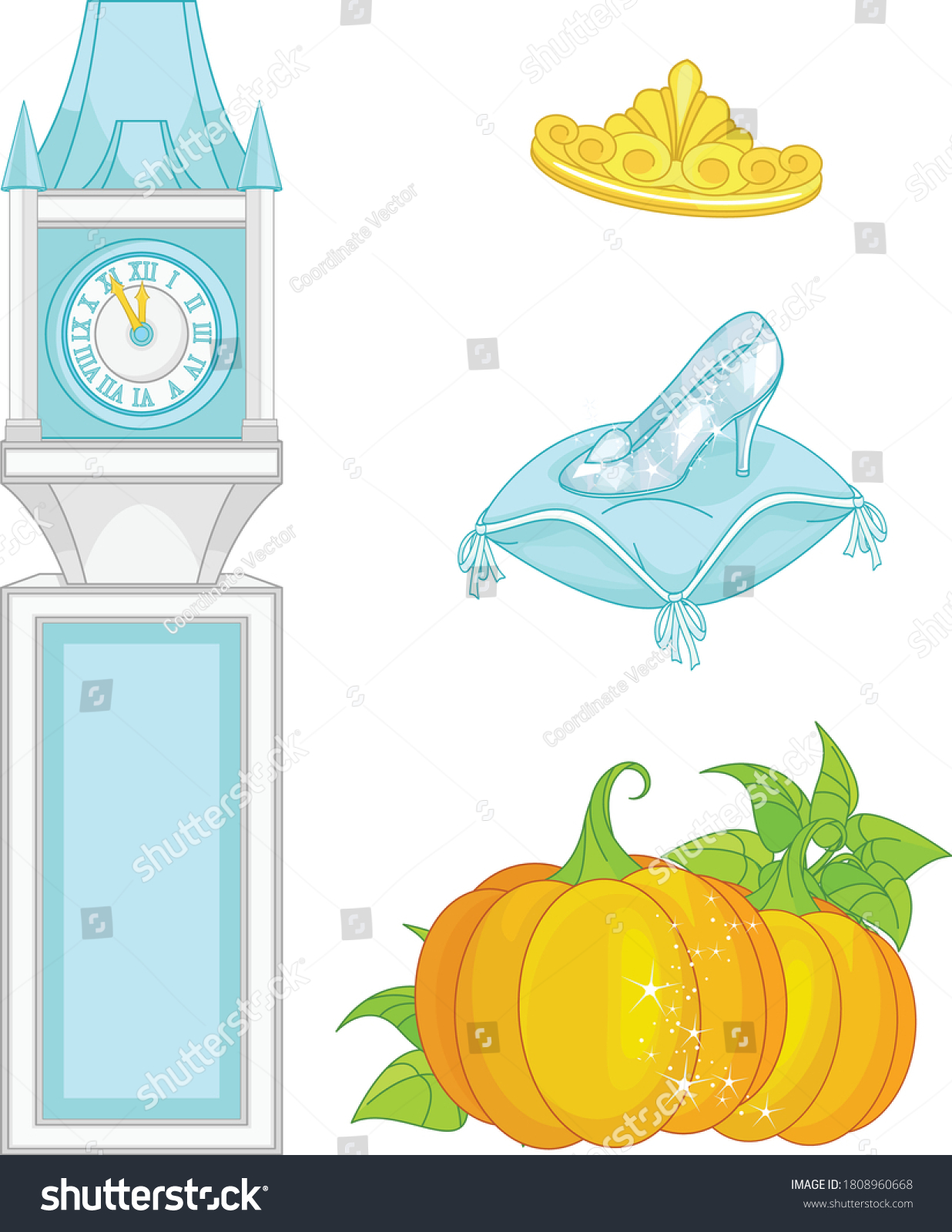 SVG of Fairy tale theme. Collection of decorative design elements. Isolated objects svg