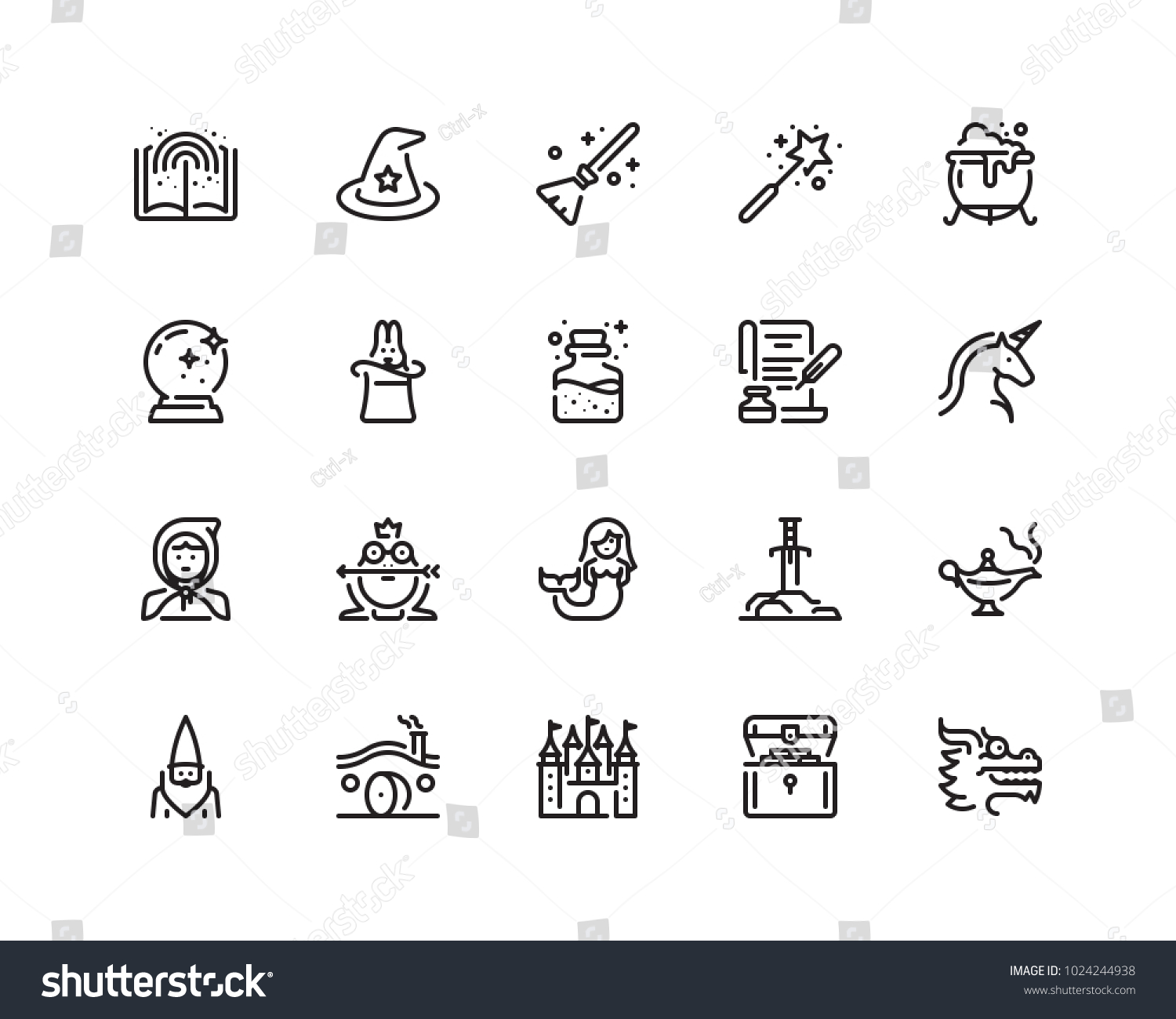 SVG of Fairy tales icon set svg